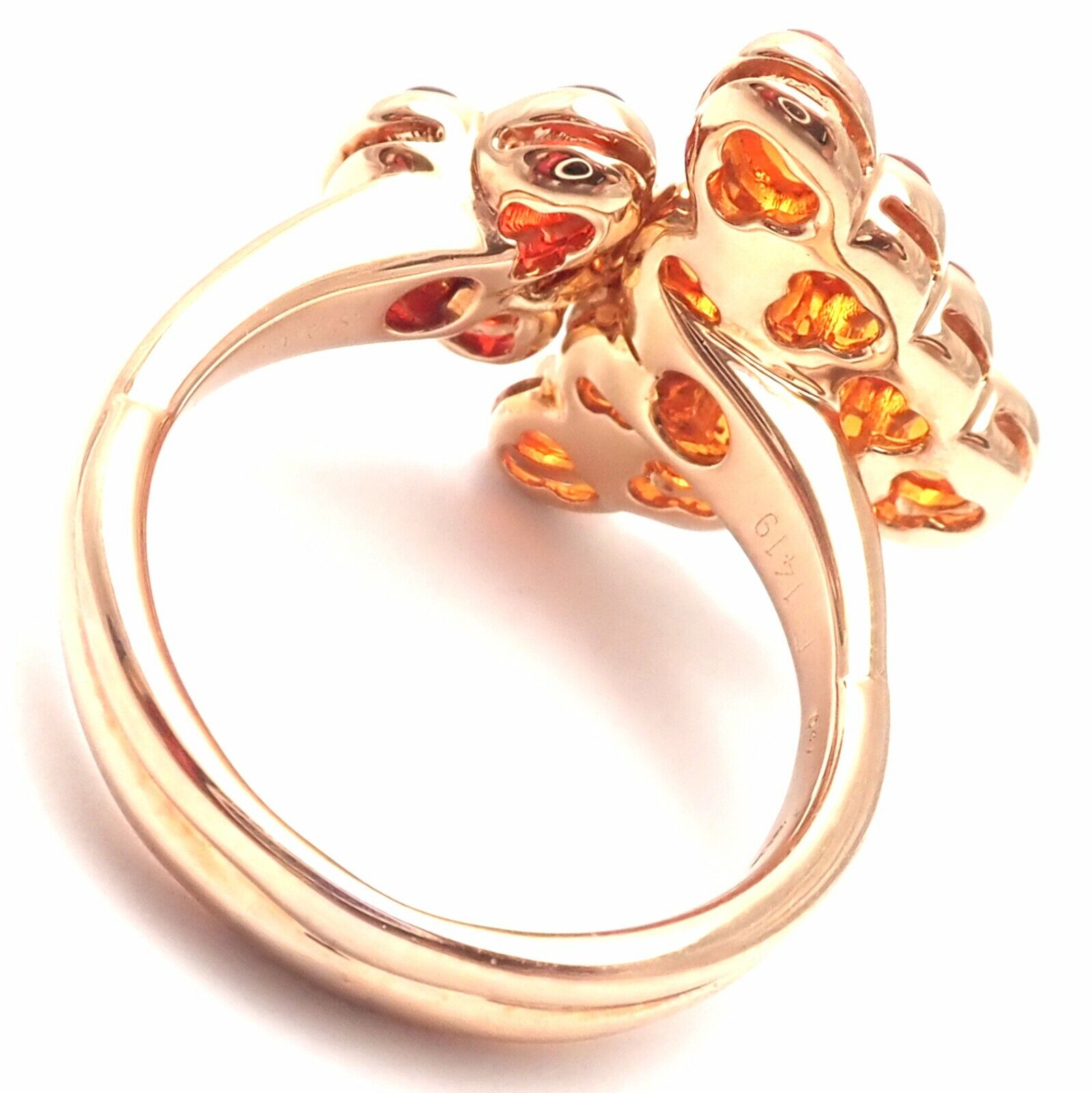 Authentic Mauboussin Paris 18k Rose Gold Diamond Tourmaline Citrine Ring for Women - Luxury Jewelry Gift for Anniversary, Engagement & Special Occasions
