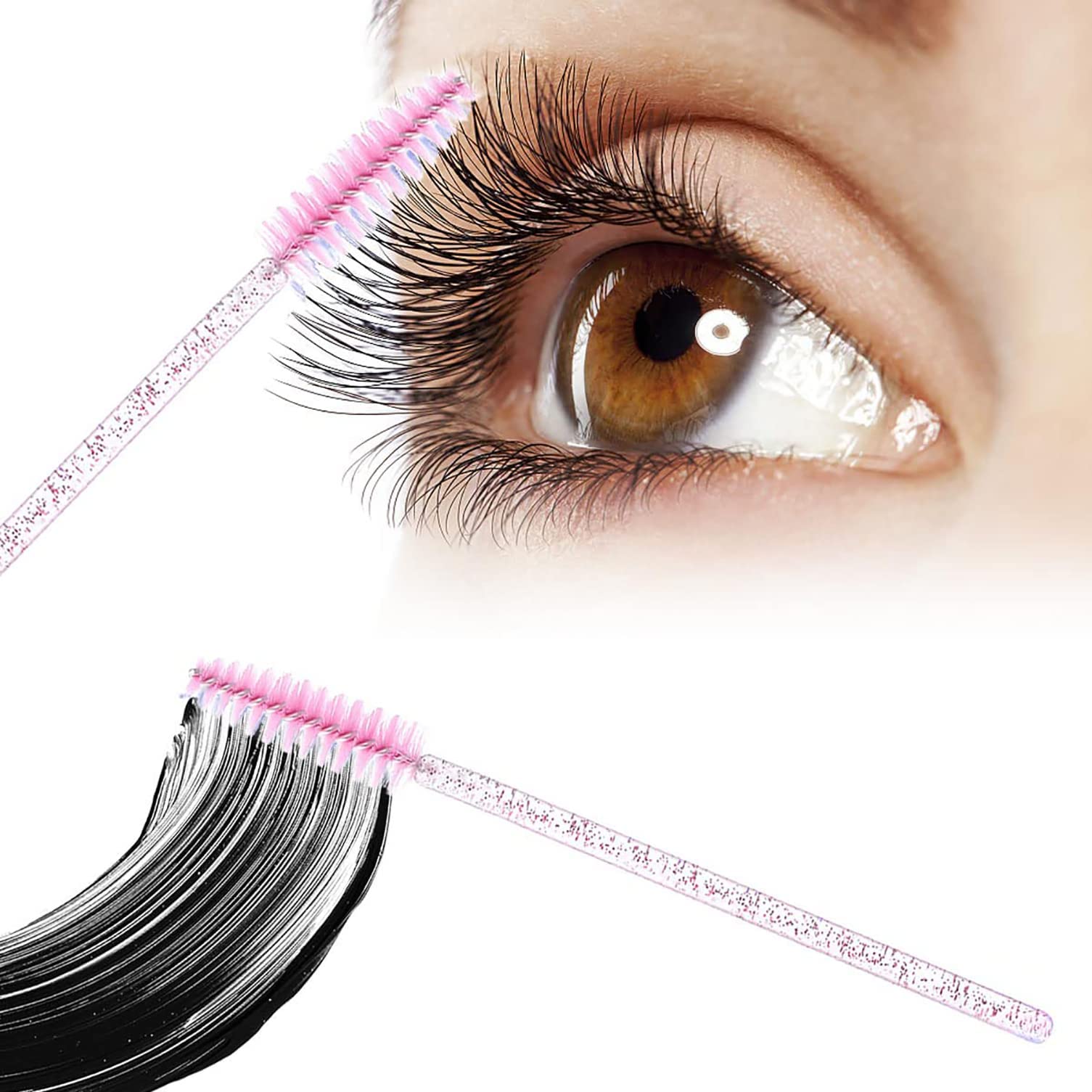 Ghelonadi Professional Mascara Wands & Eyelash Brushes - 50pcs Multicolor Spoolies for Eyelash Extensions, Eyebrow Grooming & Makeup Application - Perfect for Salons, DIY Beauty & Professional Makeup Artists