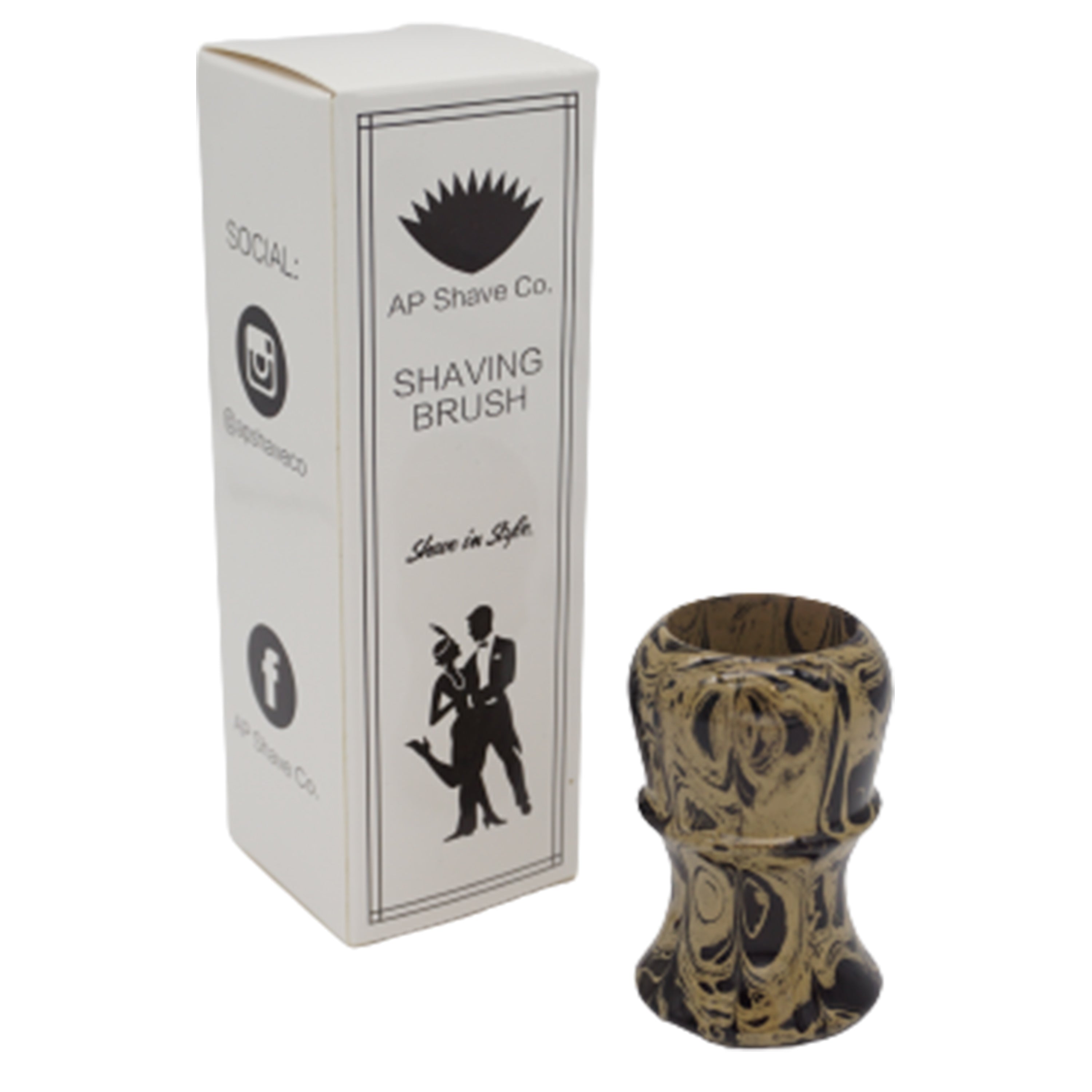 Premium Sand Ebonite Handcrafted Shaving Brush Handle - Fits 24mm & 26mm Knots - Perfect for Wet Shaving & Traditional Grooming Rituals