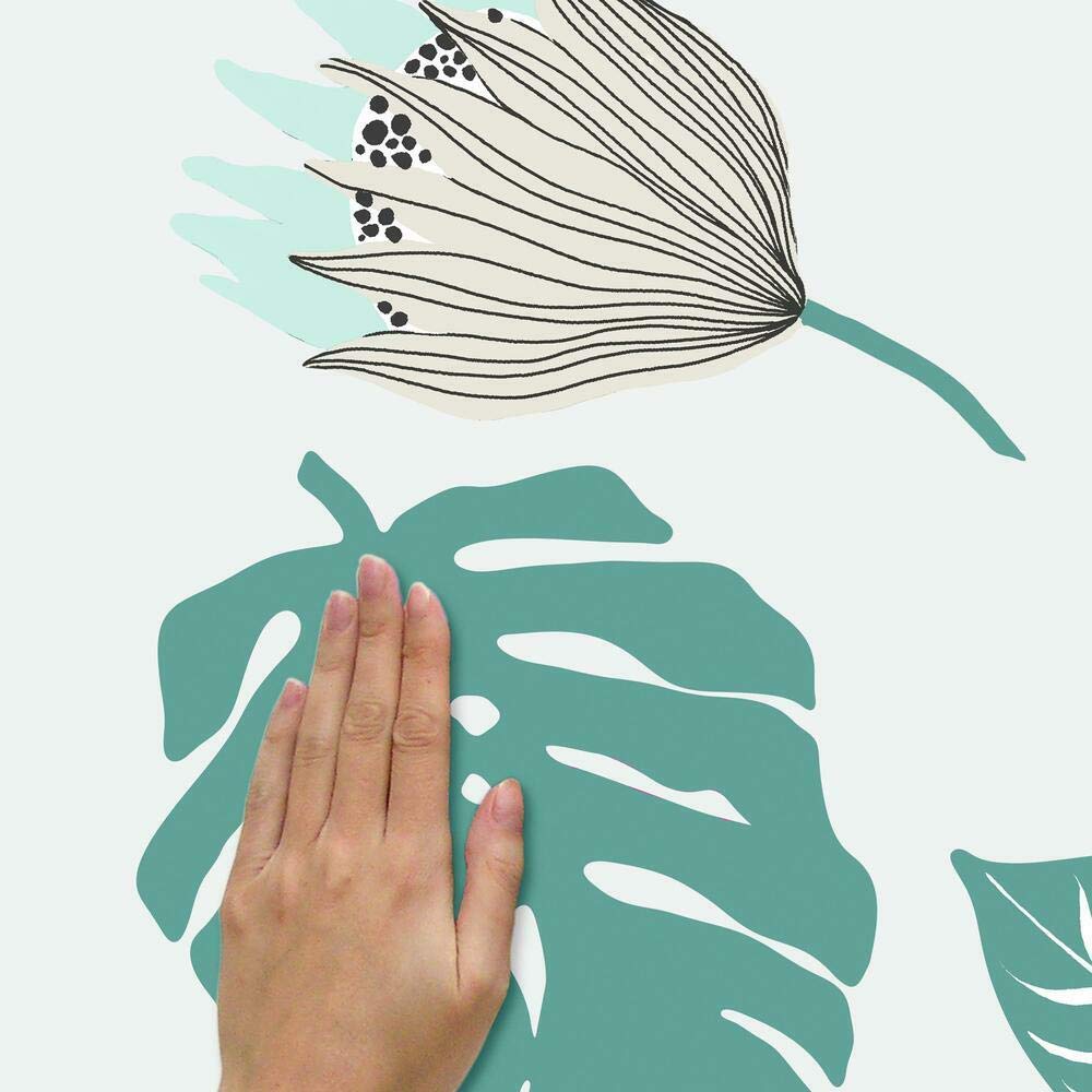 RoomMates RMK4663GM Tropical Leaves Peel and Stick Giant Wall Decals - Self-Adhesive Removable Wall Stickers for Home, Nursery, Office Decor - Perfect for Bedroom, Living Room & Dorm Room Wall Art