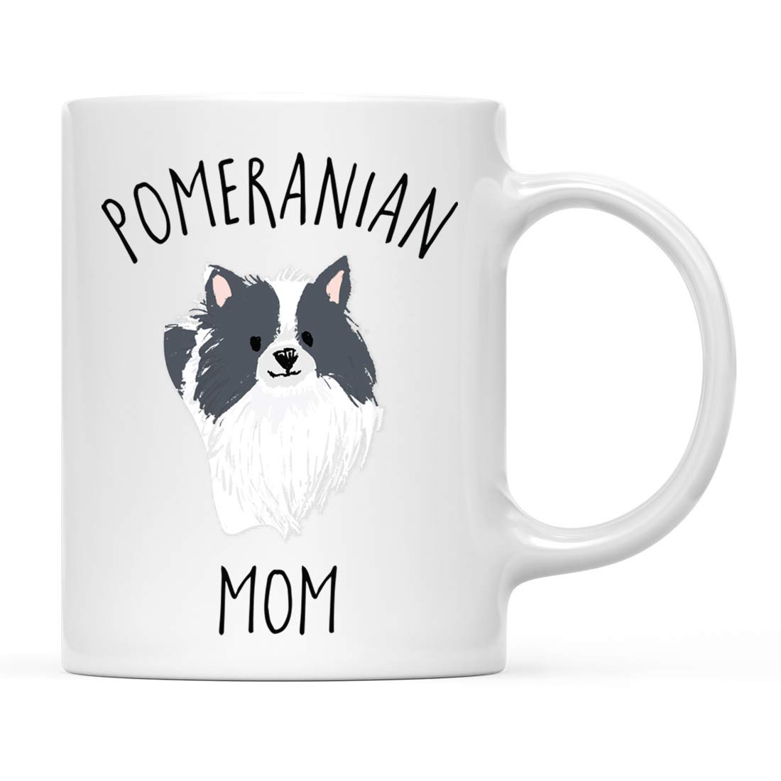 Andaz Press Funny Dog 11oz Coffee Mug - Black and White Pomeranian Dog Mom Gift - 1-Pack Novelty Cup for Dog Lovers - Perfect for Birthday, Christmas & Daily Coffee Breaks at Home or Office