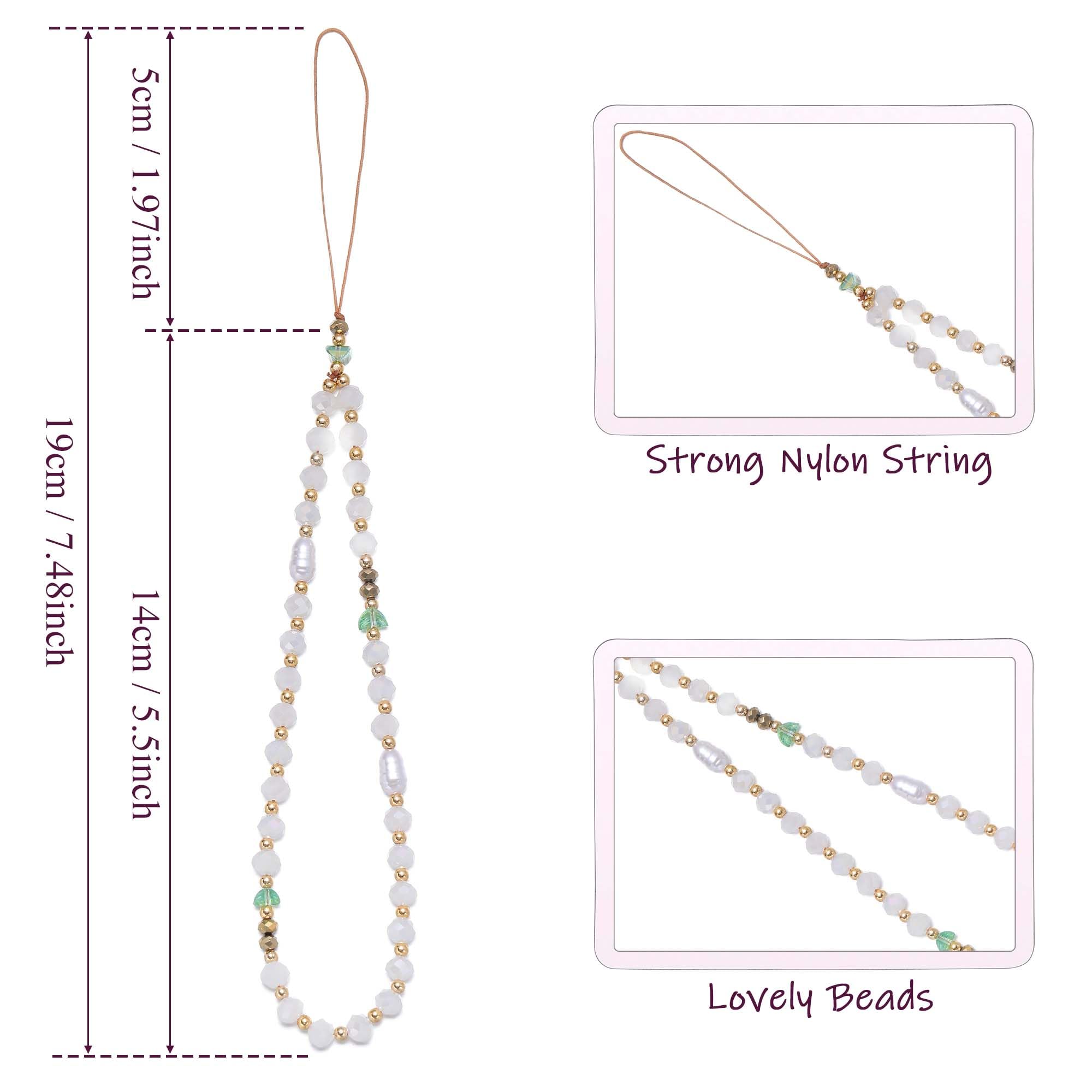 Handmade Beaded Phone Charm with Tether Tab Wrist Strap - Stylish Accessory for Phone Cases | Perfect for Keychains, Wristbands & Phone Protection