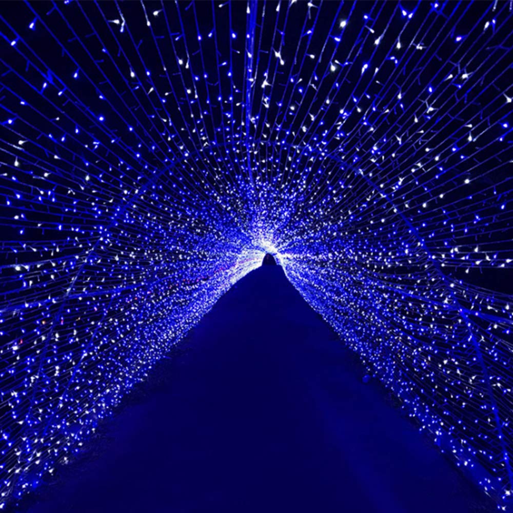 500LED 165ft LED String Lights - Waterproof Fairy Lights with 8 Modes for Indoor/Outdoor Christmas Decorations, Wedding Party, Home, Garden, Patio & Wall Decor (Blue & White) | Perfect for Holiday Lighting, Backyard Parties & Bedroom Ambience