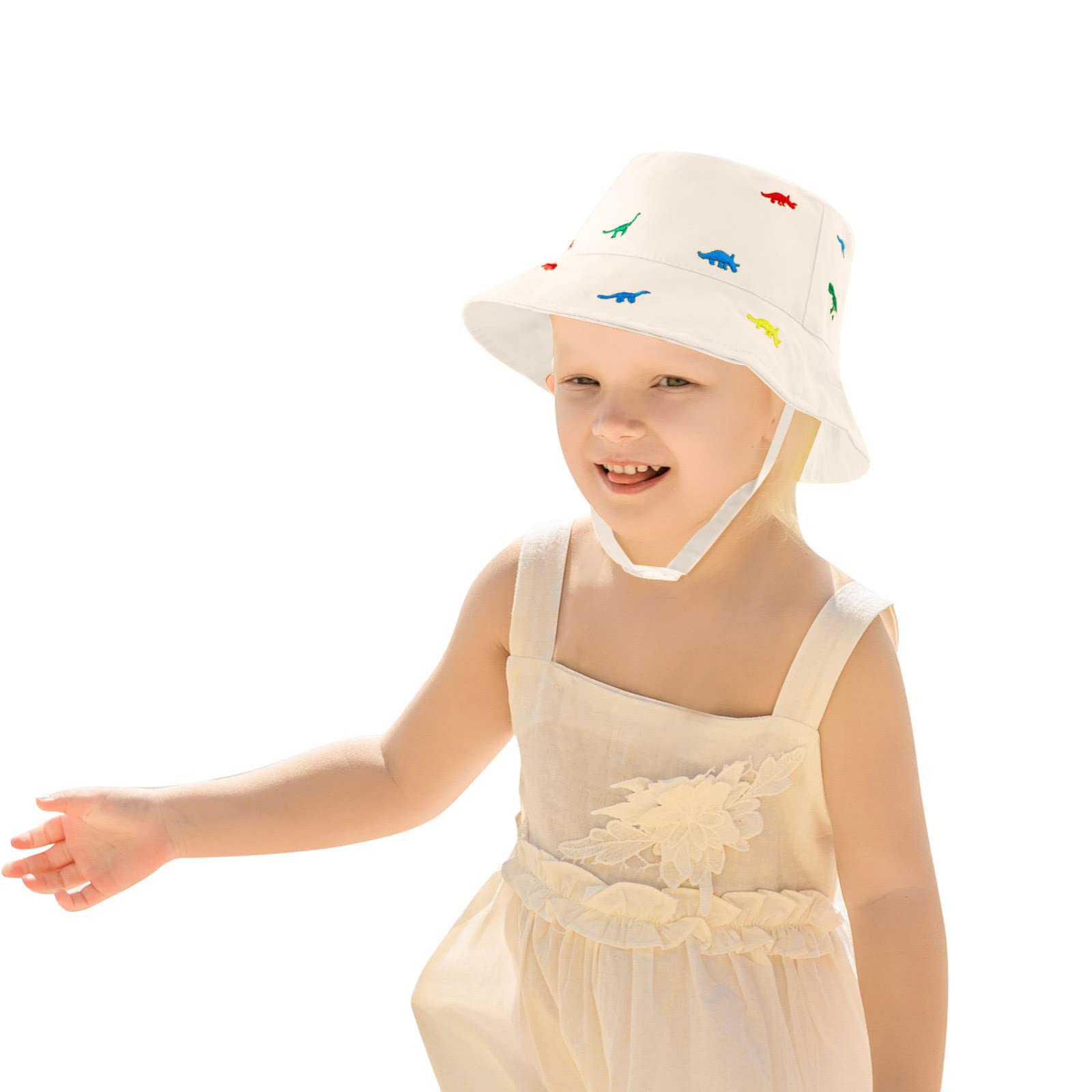 Baby Sun Hat for Girls - Wide Brim UV Protection Bucket Hat for Outdoor, Beach & Summer Activities