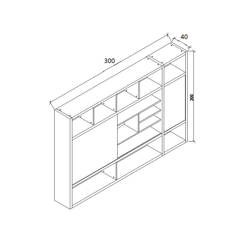 PHOENIX Display Wall Unit 3.0M - Warm Oak & Black Finish - Modern Retail Shelf for Stores & Boutiques - Perfect for Showcasing Products in Shops, Malls, and Trade Shows