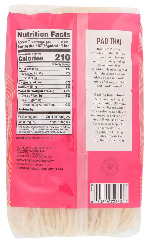 Roland Rice Noodles - Authentic Pad Thai Sticks (14 oz) | Perfect for Asian Stir-Fry, Soup & Quick Meals