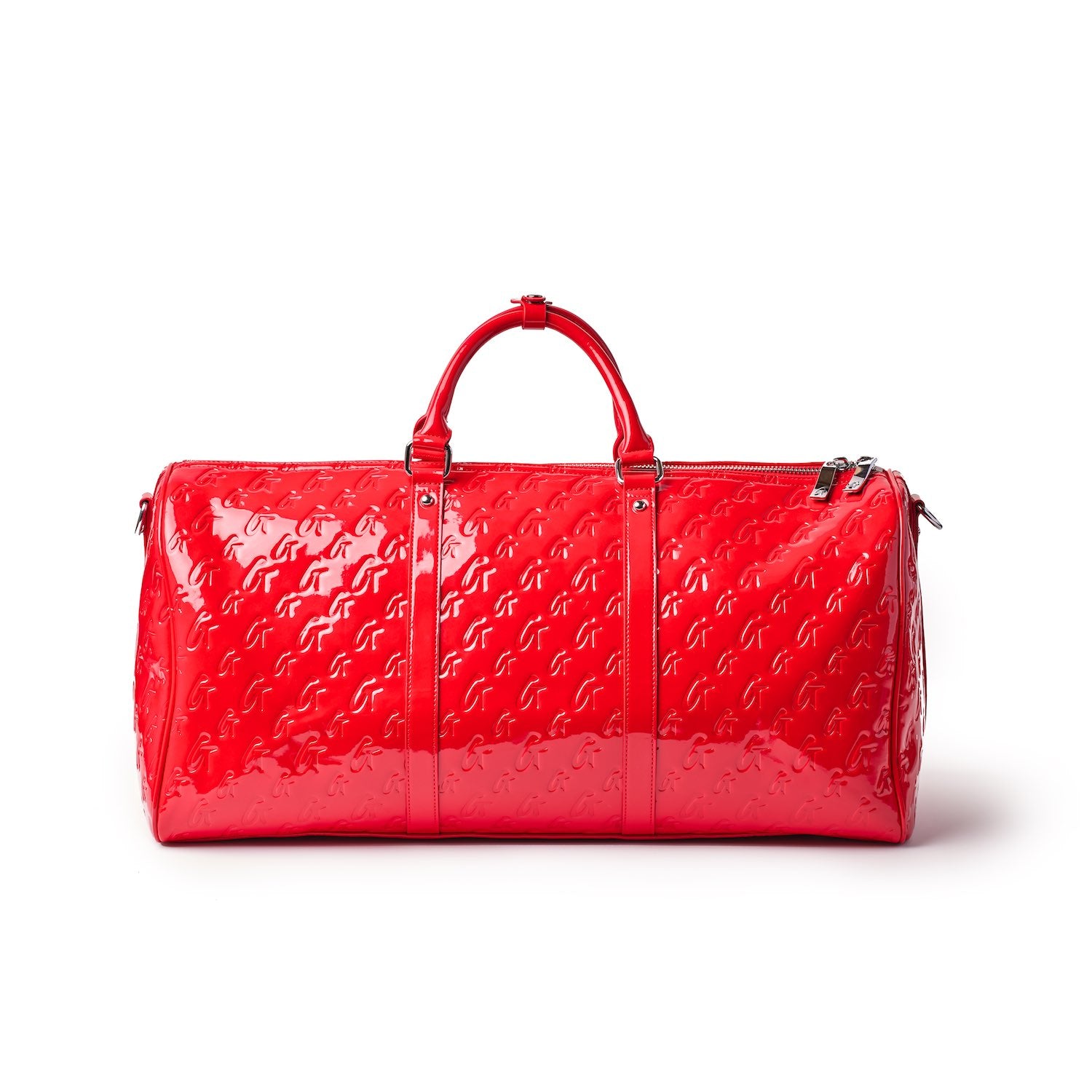 Luxury Monogram Duffle Bag in Mirror Red - Perfect for Travel, Gym & Weekend Getaways