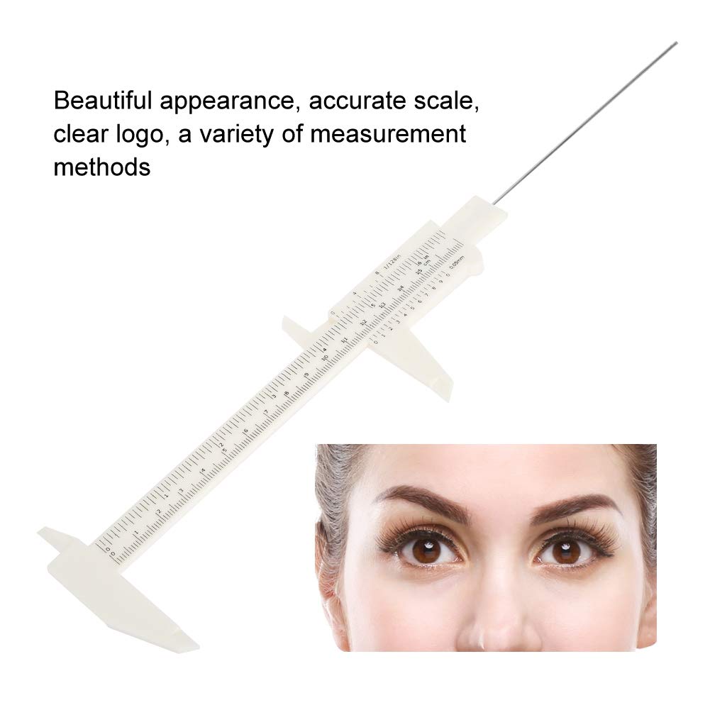 Waterproof Plastic Vernier Caliper - Precision Measuring Tool for Permanent Makeup, Tattoo Eyebrows & Lips | Ideal for Students, Lab Experiments & Cosmetic Professionals | Perfect for Eyebrow Shaping, Lip Liner Measurement & Scientific Labs