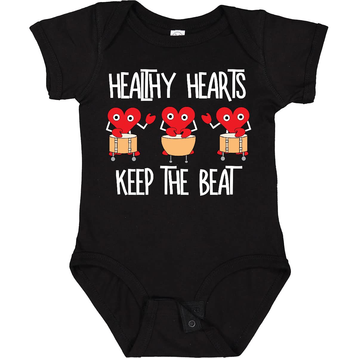 Inktastic Healthy Hearts White Text Baby Bodysuit - Soft Cotton Infant Onesie for Newborns & Toddlers - Perfect for Valentine's Day, Family Photos & Everyday Wear