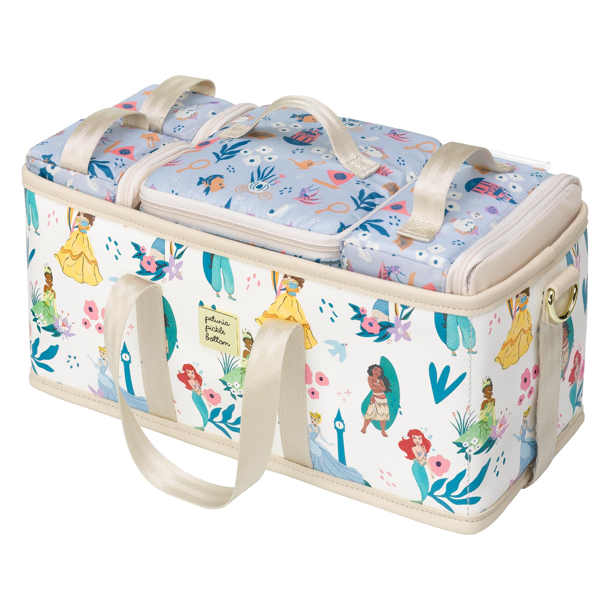 Petunia Pickle Bottom Deluxe Baby Diaper Caddy Organizer - Disney Princess Courage & Kindness Design for Diaper Bags, Strollers & Nursery Organization | Perfect for New Moms & Baby Showers