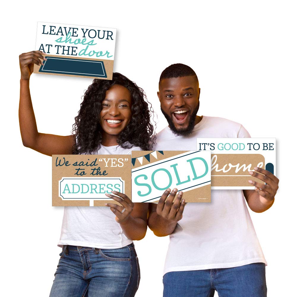Big Dot of Happiness Home Sweet Home - 10-Piece Photo Prop Signs for New Home & Moving Announcements - Perfect for Housewarming Parties, Real Estate Photos & Social Media Posts