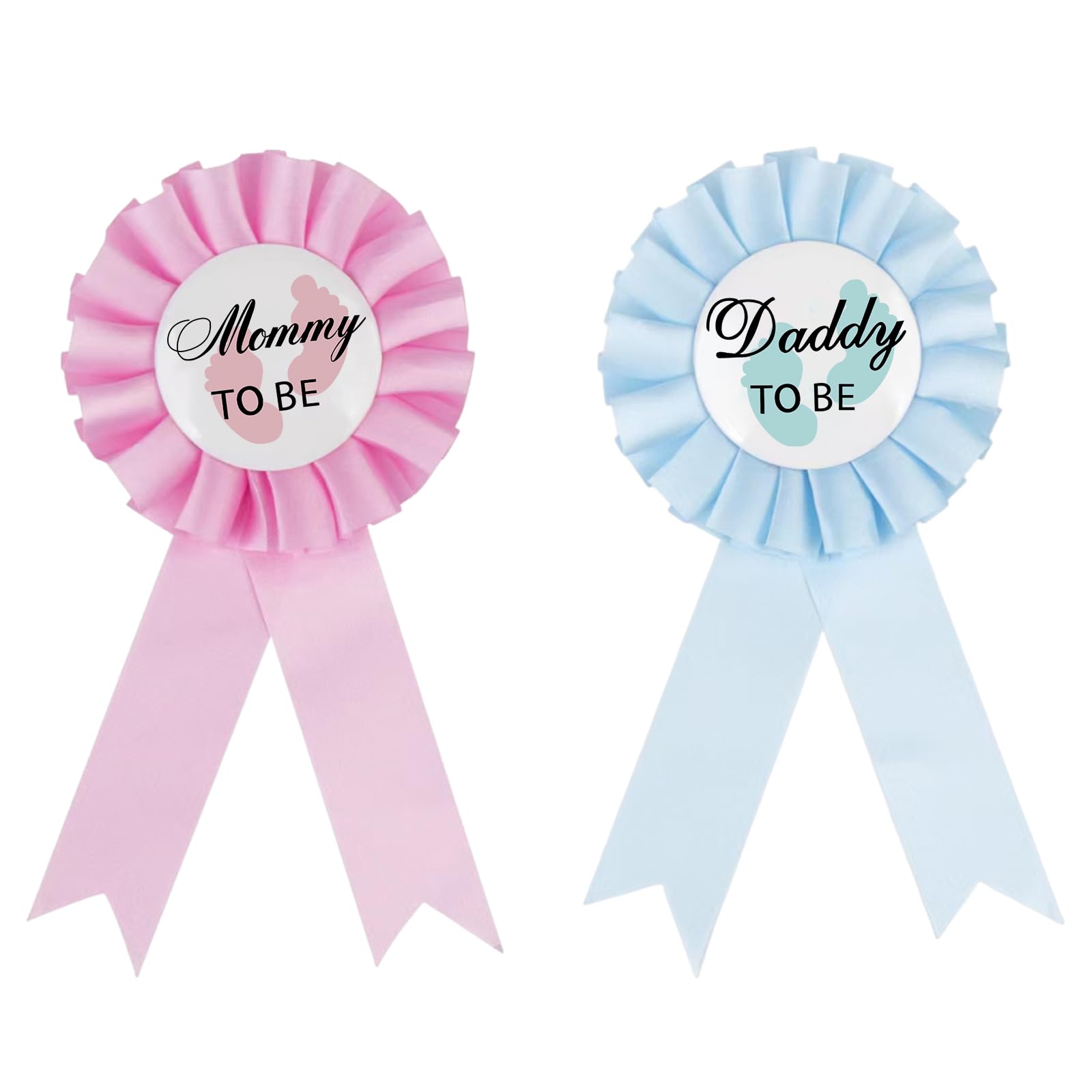 Mommy and Daddy to Be Badges Pin Set - Baby Shower Decorations, Gender Reveal Party Supplies, Pregnancy Announcement Gifts - Perfect for Baby Showers, Gender Reveals & New Parent Celebrations