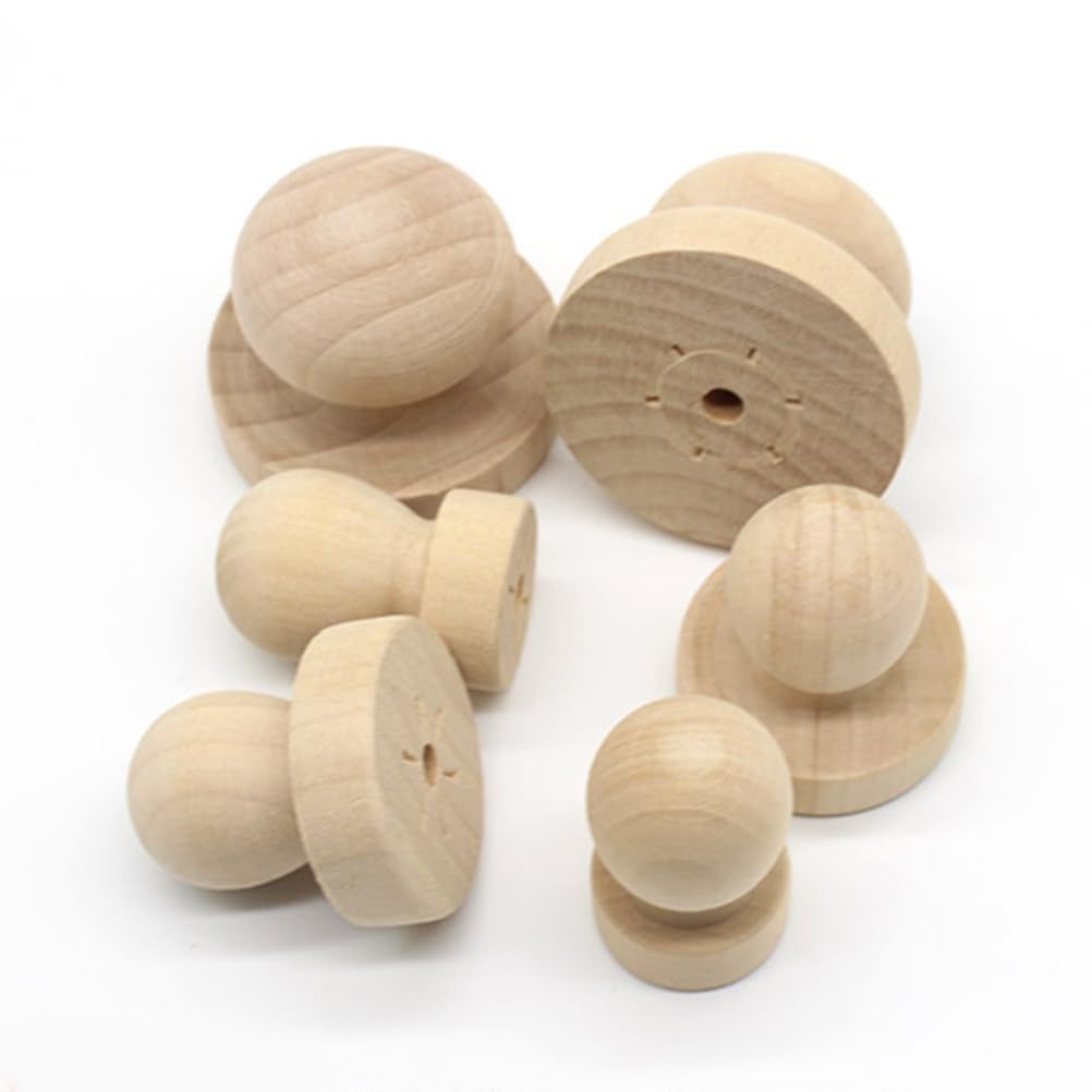 Healifty 5pcs 3.8cm Wooden Knobs for Drawers & Cabinets - DIY Craft & Scrapbooking