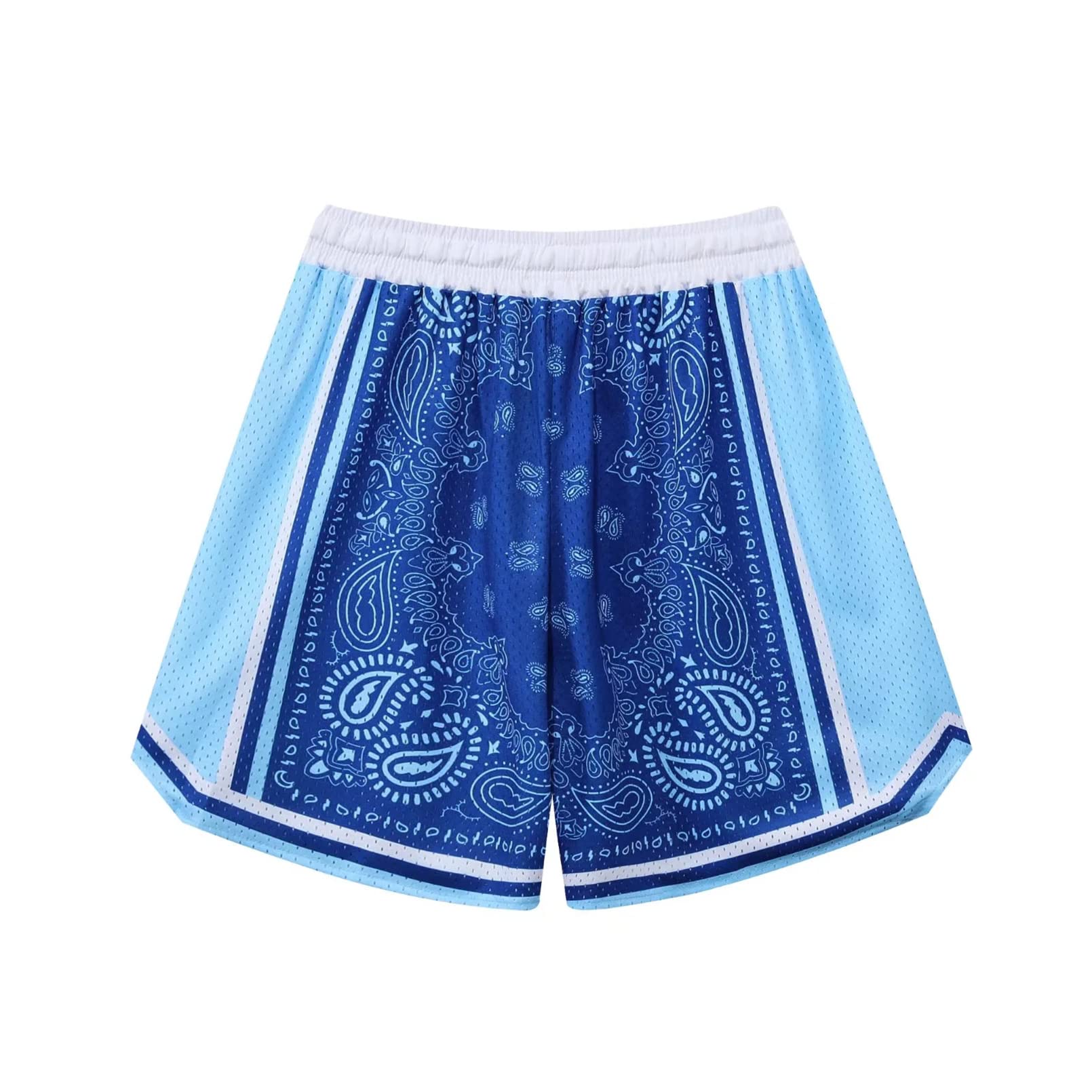 BOOMLEMEN Men's Basketball Shorts - Breathable Mesh Workout Shorts with Paisley Print for Running, Gym & Casual Wear | Athletic Performance & Comfort