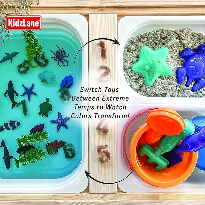 Kidzlane Color Changing Water Toy Set with Mesh Drawstring Carry Bag - 12-Piece Pool & Beach Toys for Kids Ages 3+ | Fun Outdoor Sand & Water Play for Summer, Backyard, and Beach Activities