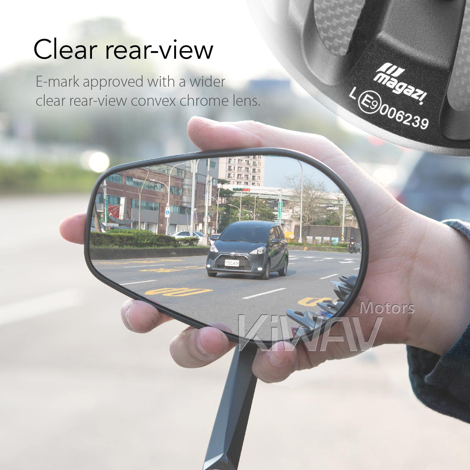KiWAV Black Carbon Fiber Motorcycle Bar End Mirrors - Compatible with Royal Enfield Interceptor 650 - Durable & Stylish for Urban Commuting & Long Rides
