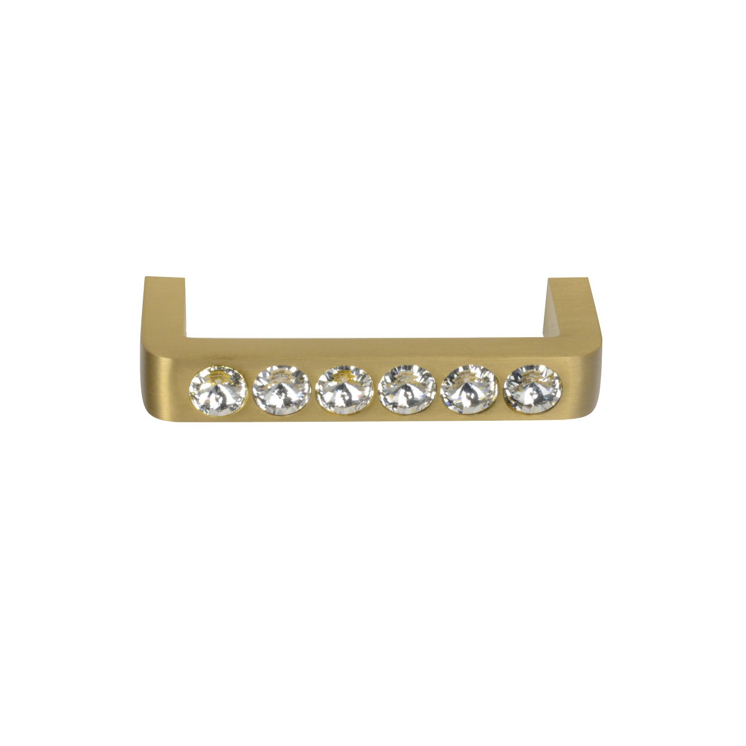Elegant Clear Glass Cabinet Pulls with Satin Brass Base - 10 Pack for Kitchen Cabinets, Bathroom Vanities & Furniture Hardware (CKP Brand G-130)