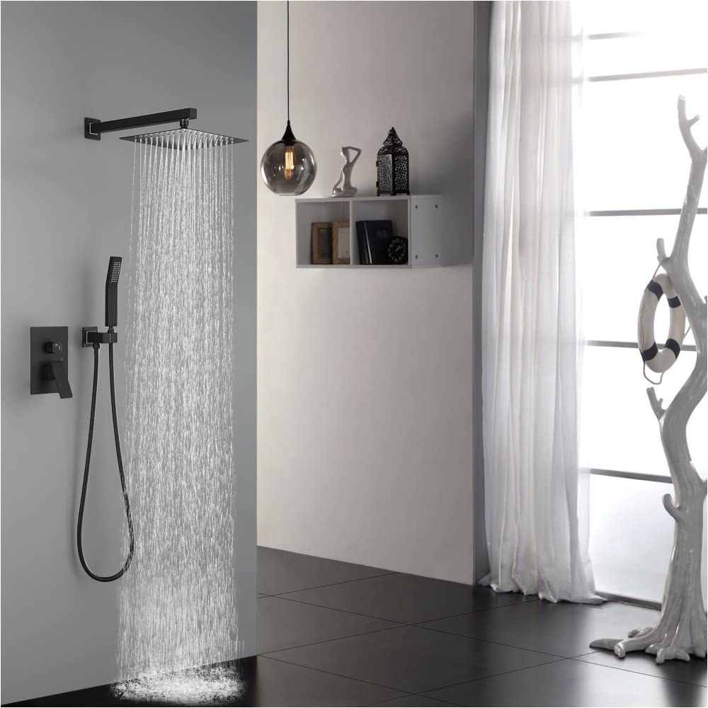 NYCSUOANI 10 Inch Luxury Rainfall Shower Head Combo Set - High Pressure Wall Mount Bathroom Shower System with Handheld Sprayer, Perfect for Spa-Like Relaxation & Modern Home Upgrades