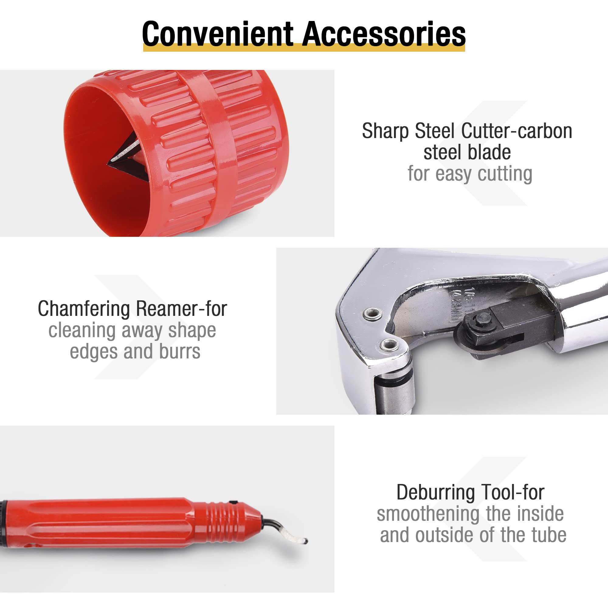 Yescom Hydraulic Tube Expander Swaging Tool Kit - 7 Lever HVAC Pipe Expander Set with Carrying Case | Perfect for HVAC Installation, Plumbing Repairs & Metal Pipe Expansion Projects