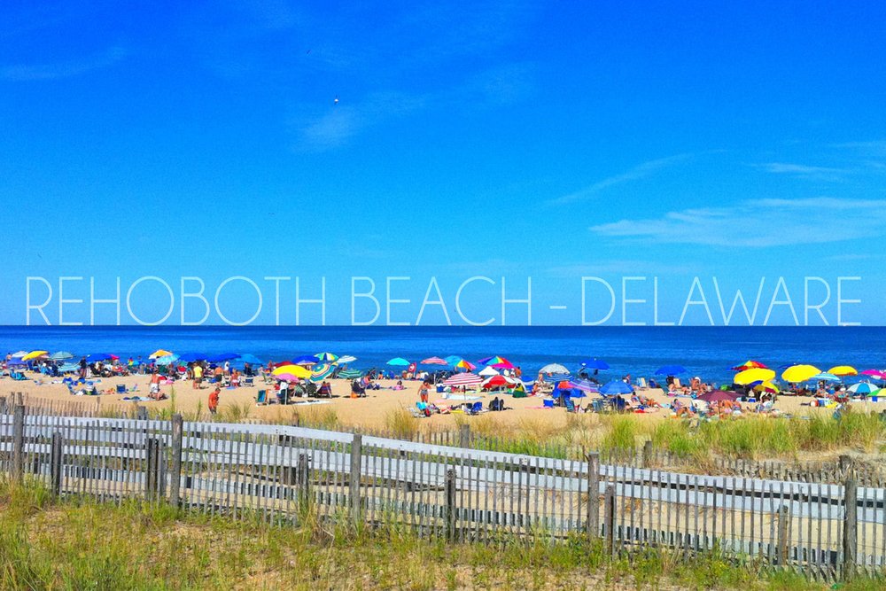 Rehoboth Beach Delaware Wall Art - 9x12 Beach and Umbrellas Digital Print Poster for Coastal Home Decor, Living Room, Bedroom, Office