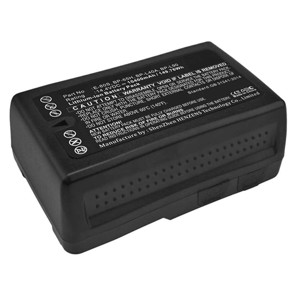 Synergy Digital Camera Battery for Sony PVM-5041Q - 14.4V 10400mAh Li-ion Replacement for Sony E-80S (Includes DC-L10 Adapter) - Perfect for Professional Photography, Videography & Outdoor Shooting