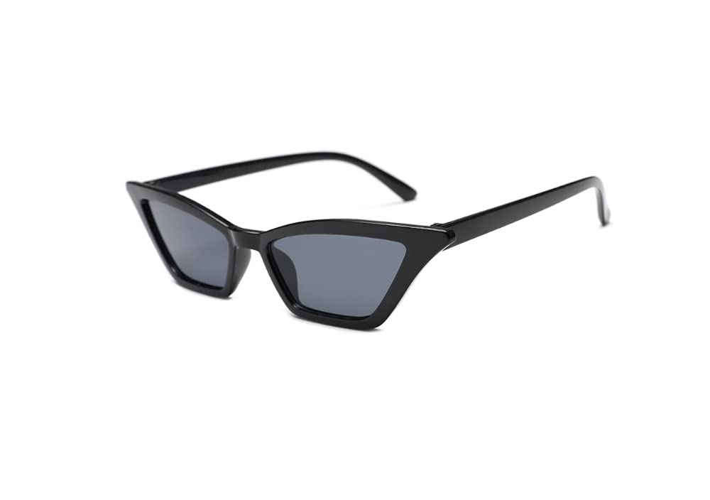 Vintage Black Small Cat Eye Sunglasses for Women - Retro Square Frame UV Protection Shades | Perfect for Beach, Driving & Fashion Accessories