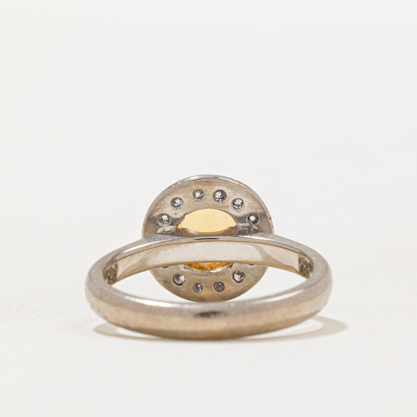 Natural Citrine & Diamond Halo Ring - 0.75ct Citrine & 0.28ctw Diamond Accents - Size 5.75 - Elegant Birthstone Jewelry for Women - Perfect for Anniversary, Birthday & Special Occasion Gifts