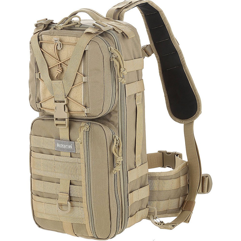 Maxpedition Gila Gearslinger Tactical Backpack - Small Khaki Military Style Daypack for Hiking, Camping & Outdoor Adventures