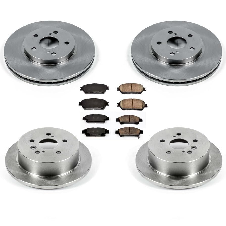 High-Performance Disc Brake Rotors & Ceramic Pads Kit for 2004-2010 Toyota Sienna - Front & Rear Brake Replacement - Perfect for City Driving & Highway Commuting