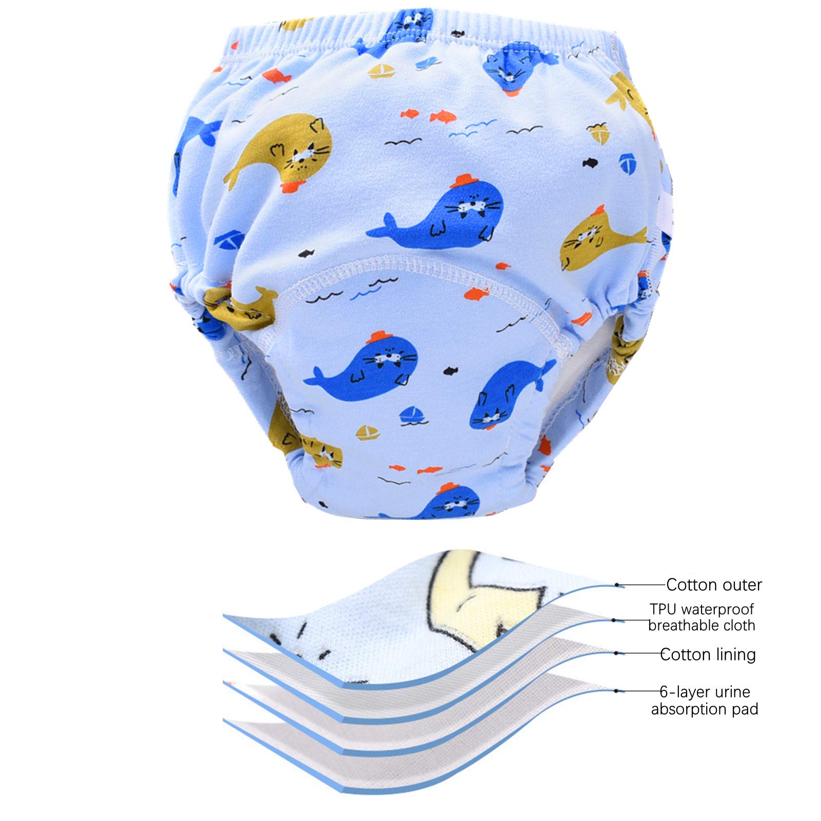 **Potty Training Underwear for Toddlers - 5 Pack Absorbent Cotton Underwear for Baby Girls & Boys - Soft, Leak-Proof Training Pants for Daycare & Home Use**