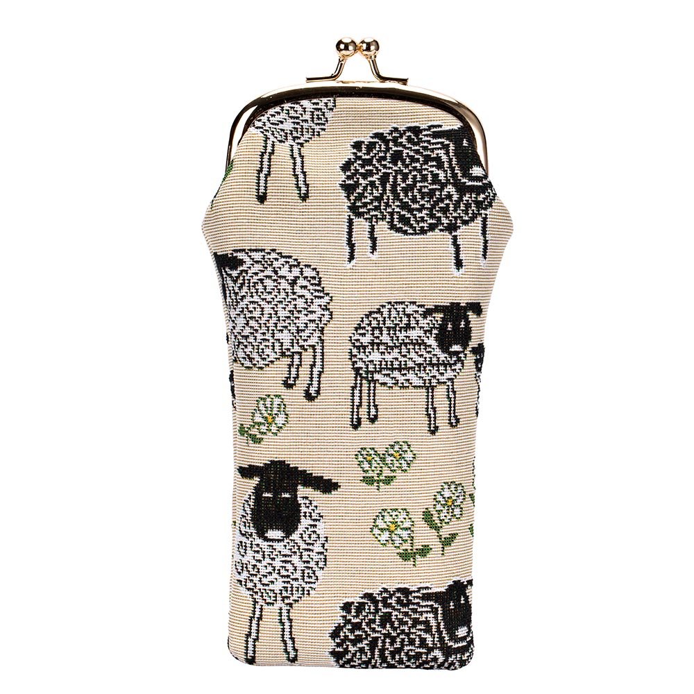 Signare Stylish Eyeglass Case for Women - Cute Animal & Pet Design (Spring Lamb, GPCH-SPLM) | Trendy Glasses Holder for Reading, Travel & Everyday Use