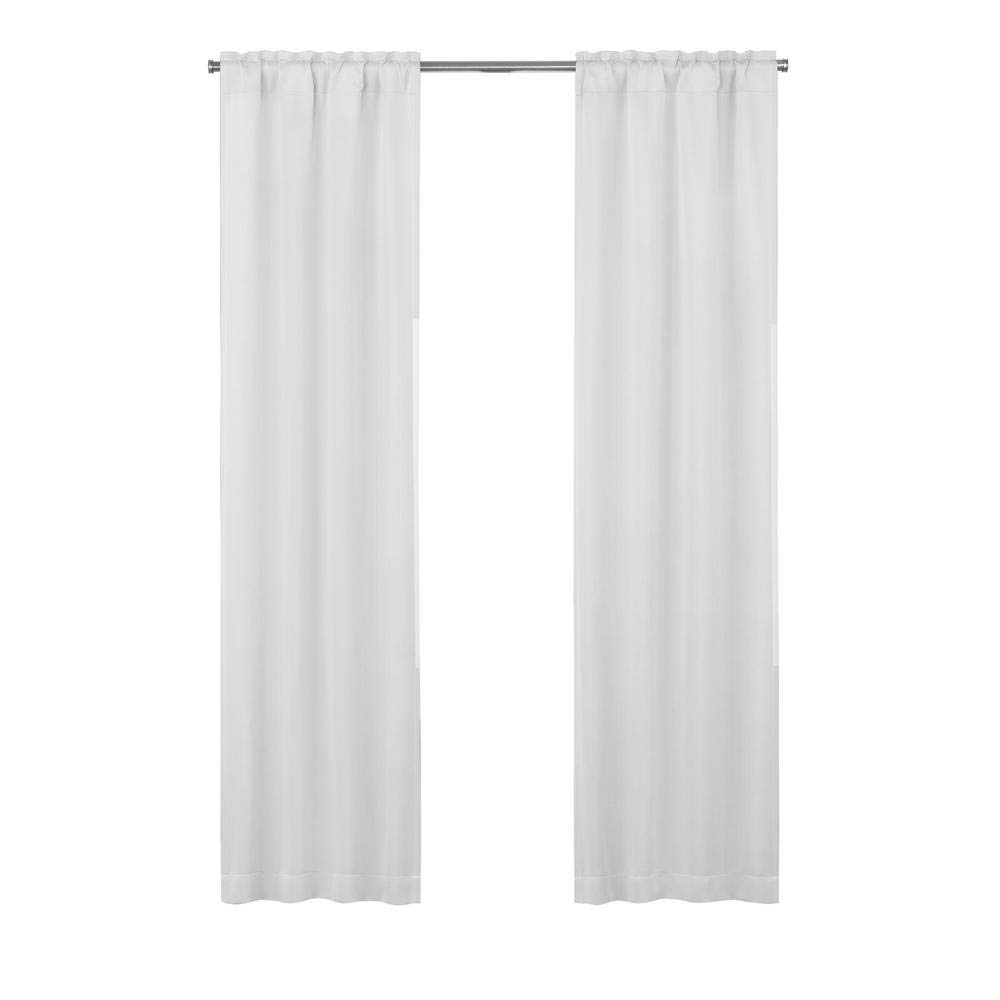 ECLIPSE Blackout Thermal Curtain Liner for Windows - Minimalist Solid White (2 Panels, 27x60 Inches) with Drapery Hooks - Energy Efficient Room Darkening for Bedroom, Living Room & Home Theater