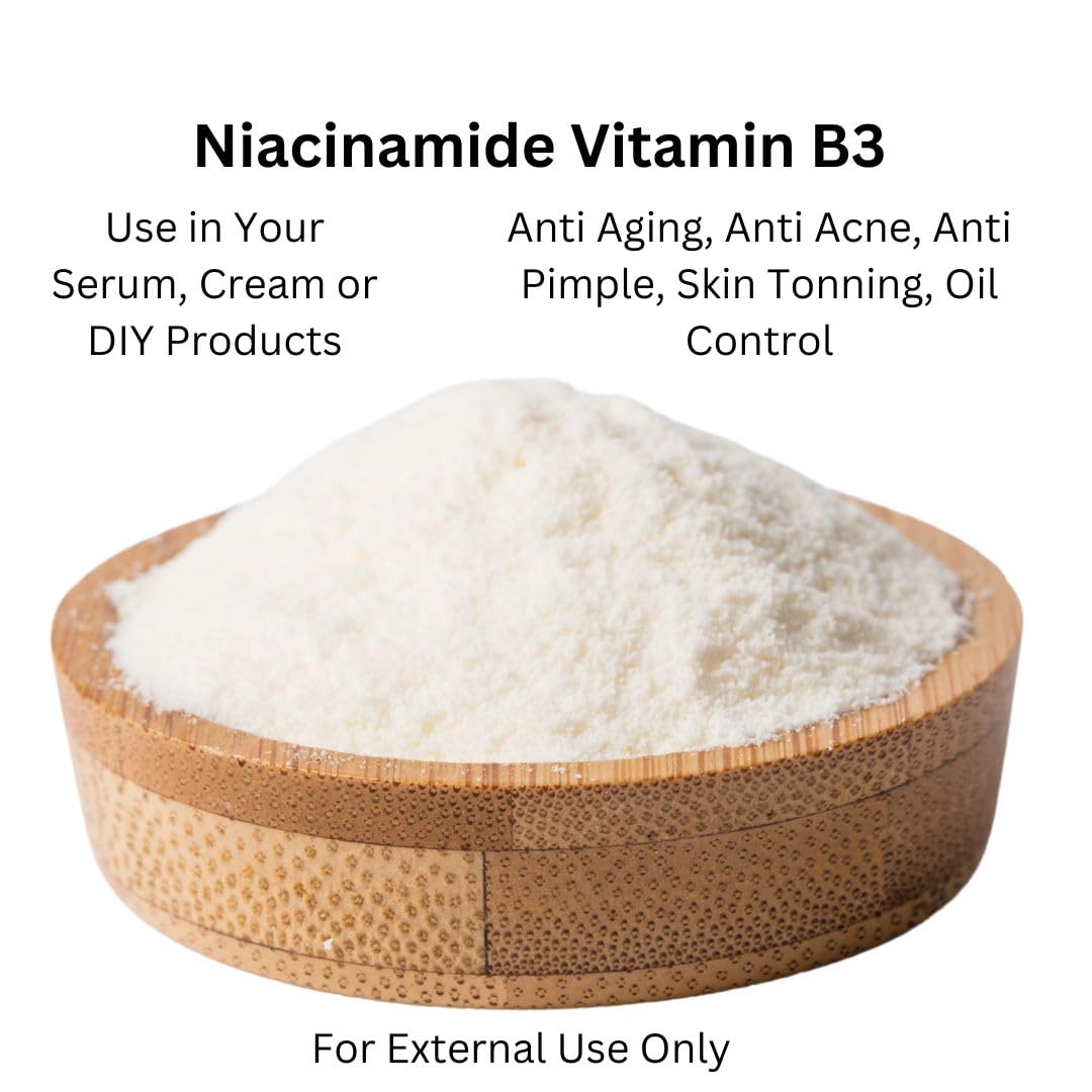 Niacinamide Powder (Vitamin B3) for DIY Skincare - Reduces Pores, Controls Oil, Fights Wrinkles & Fine Lines | Perfect for Homemade Lotions, Creams & Serums