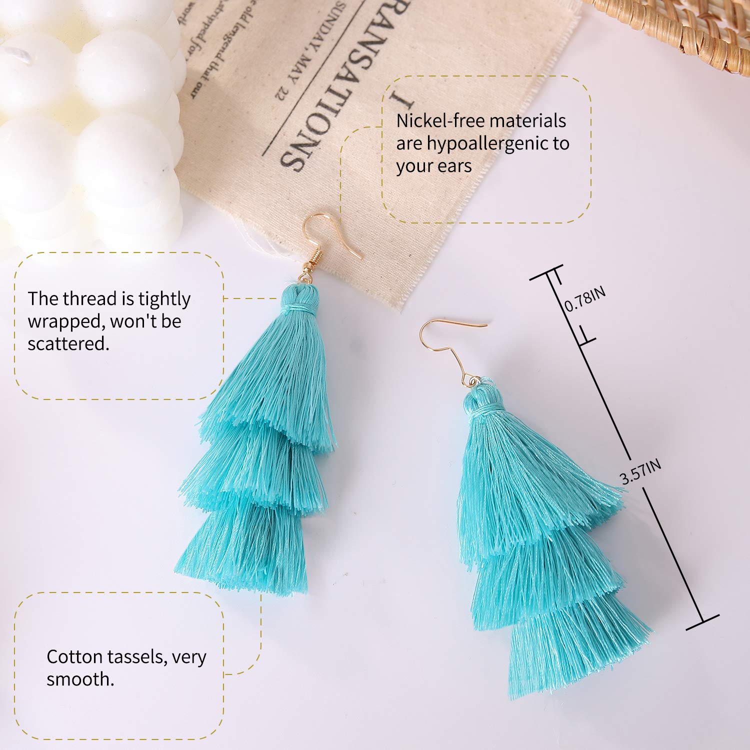Bohemian 3-Tier Layered Tassel Earrings for Women – Big Dangle Drop Fashion Jewelry, Valentine's Day & Birthday Gift for Teen Girls | Perfect for Parties, Weddings & Casual Wear