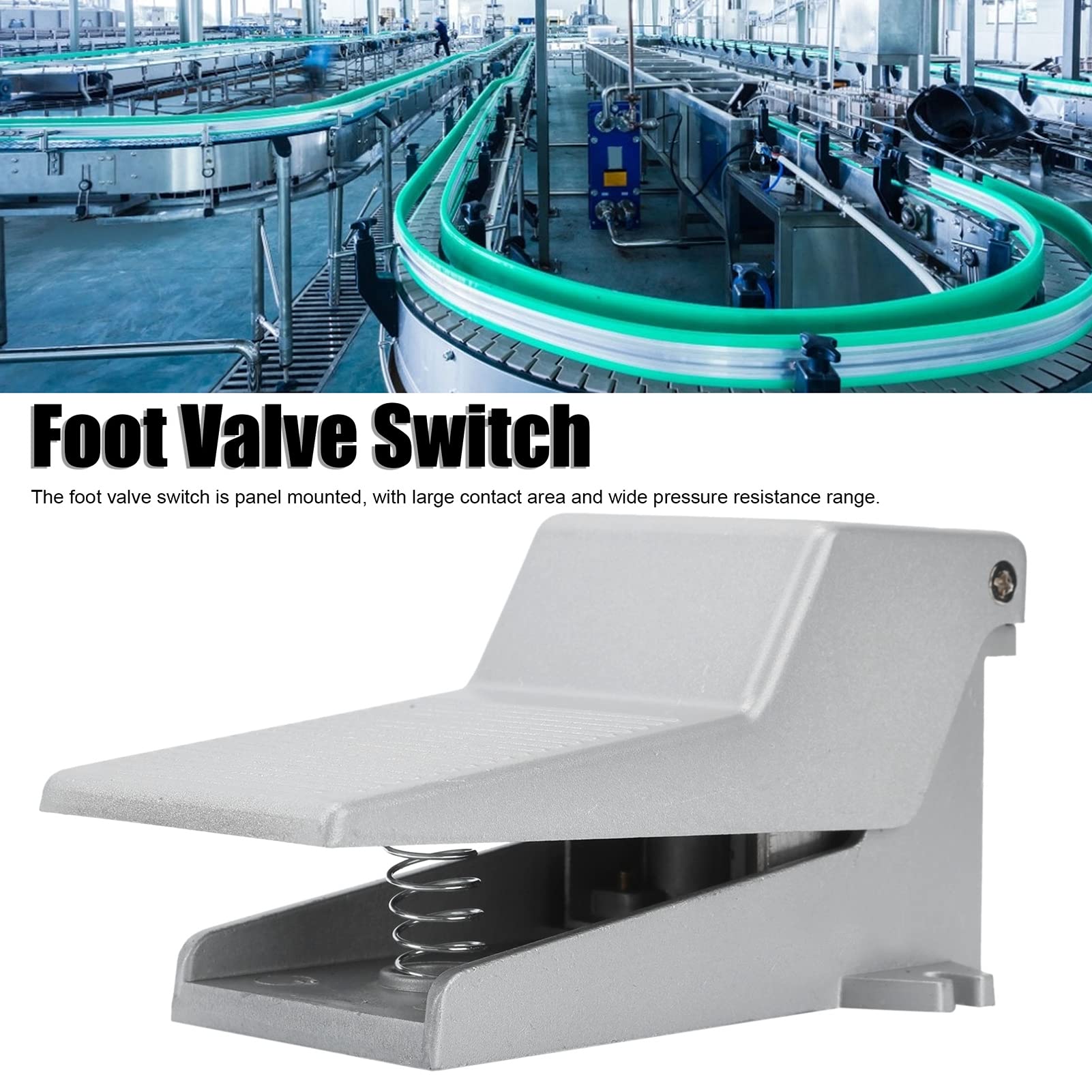 **G1/4 Nonslip Momentary Pneumatic Foot Pedal Valve - 5 Way 2 Position Air Switch for Industrial Machinery, Automation & DIY Projects**    **Usage Scenarios:** Ideal for pneumatic systems, CNC machines, factory automation, and DIY air control applications.