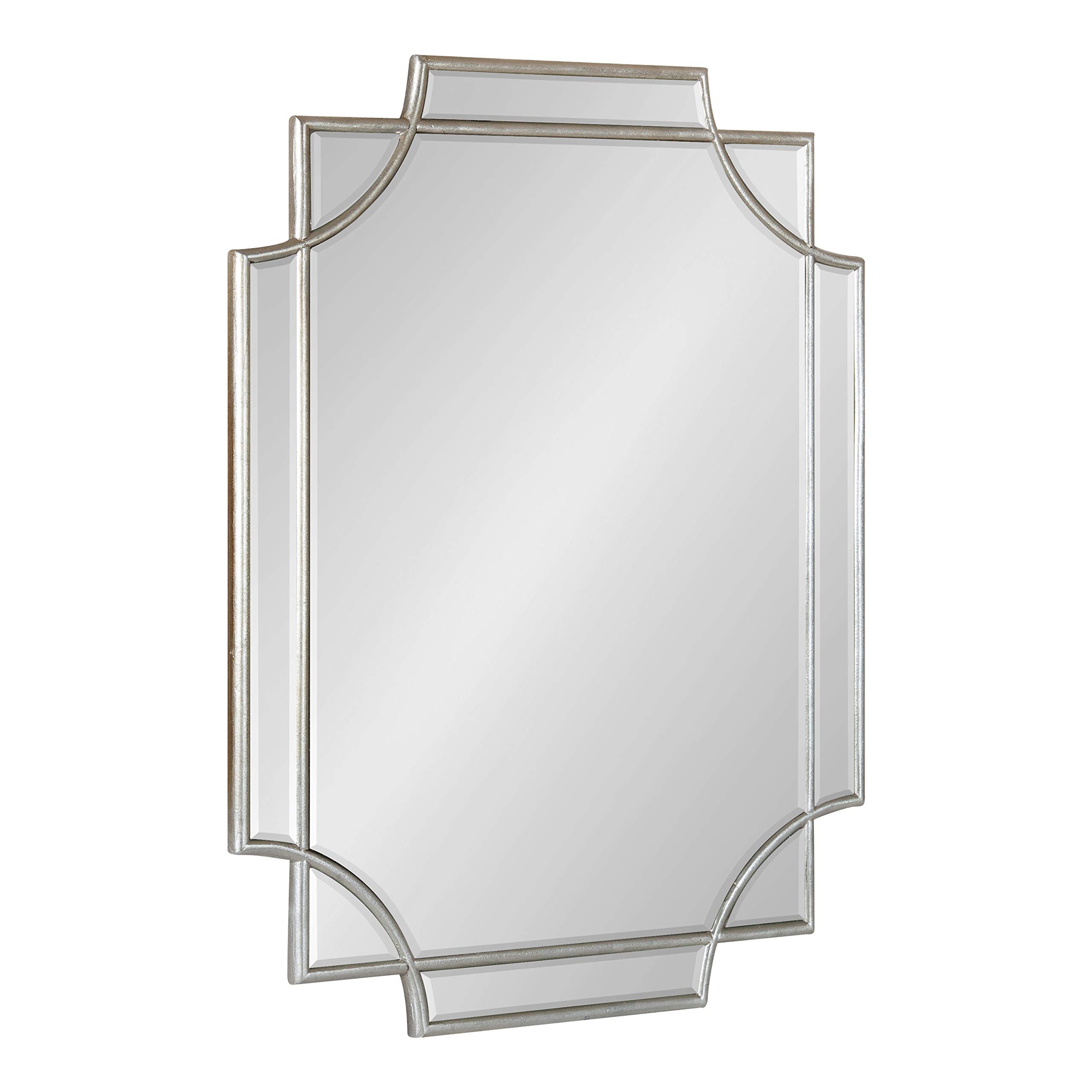 Kate and Laurel Minuette Glam Wall Mirror - 18x24 Inches, Silver Boho-Chic Decor - Perfect for Bedroom, Living Room & Entryway Wall Decor