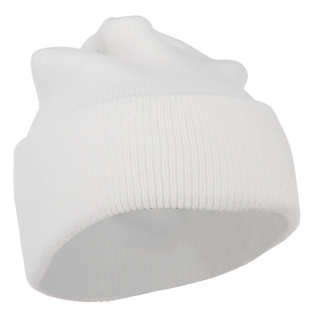 Super Stretch Knit Watch Cap Beanie - White One Size Fits Most (OSFM) | Winter Warm Hat for Men & Women | Outdoor Activities, Skiing, Snowboarding, Running