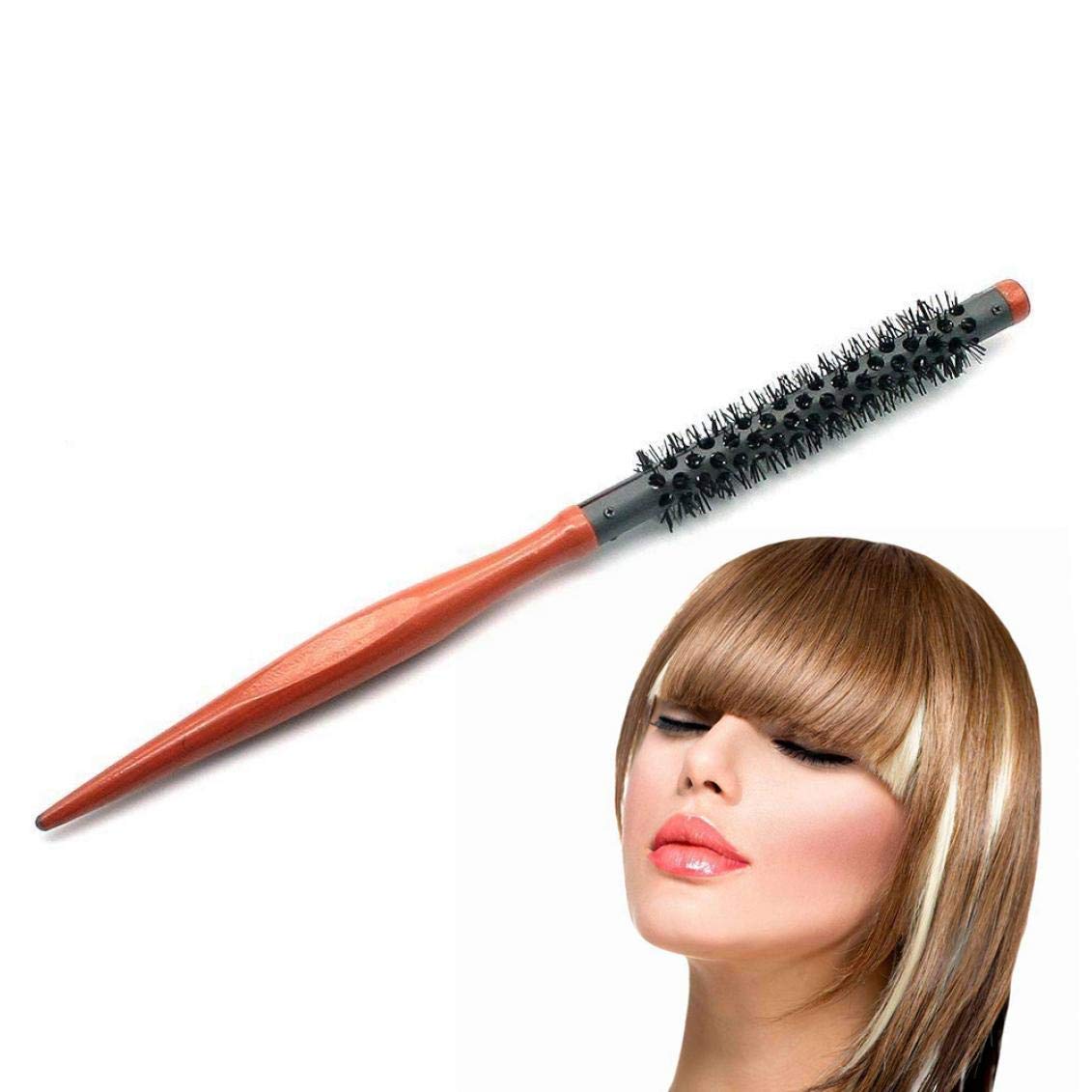1PC Mini Soft Boar Bristle Hair Brush - Small Round Styling Brush with Non-Slip Handle for Blow Drying, Curling & All Hair Types - Perfect for Travel, Home & Salon Use