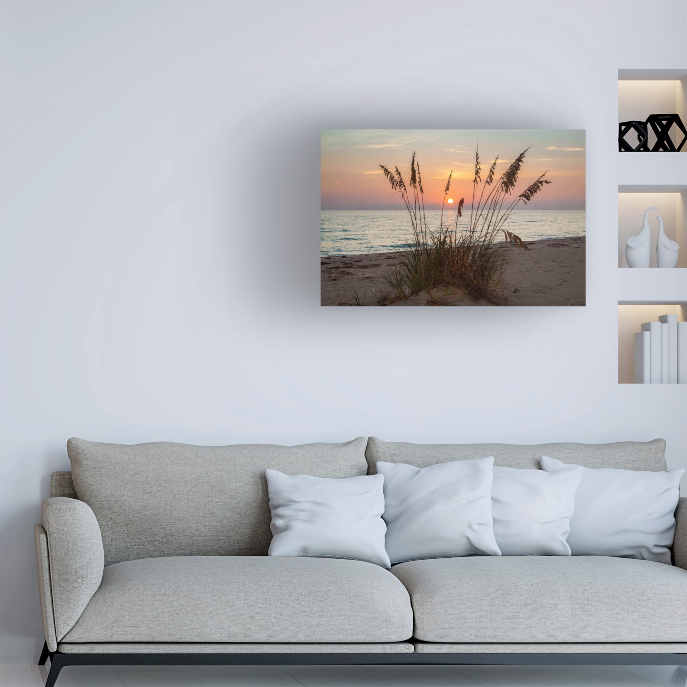Trademark Fine Art 'Days End' Canvas Wall Art by H.J. Herrera - Stunning Landscape Painting for Living Room, Bedroom & Office Decor