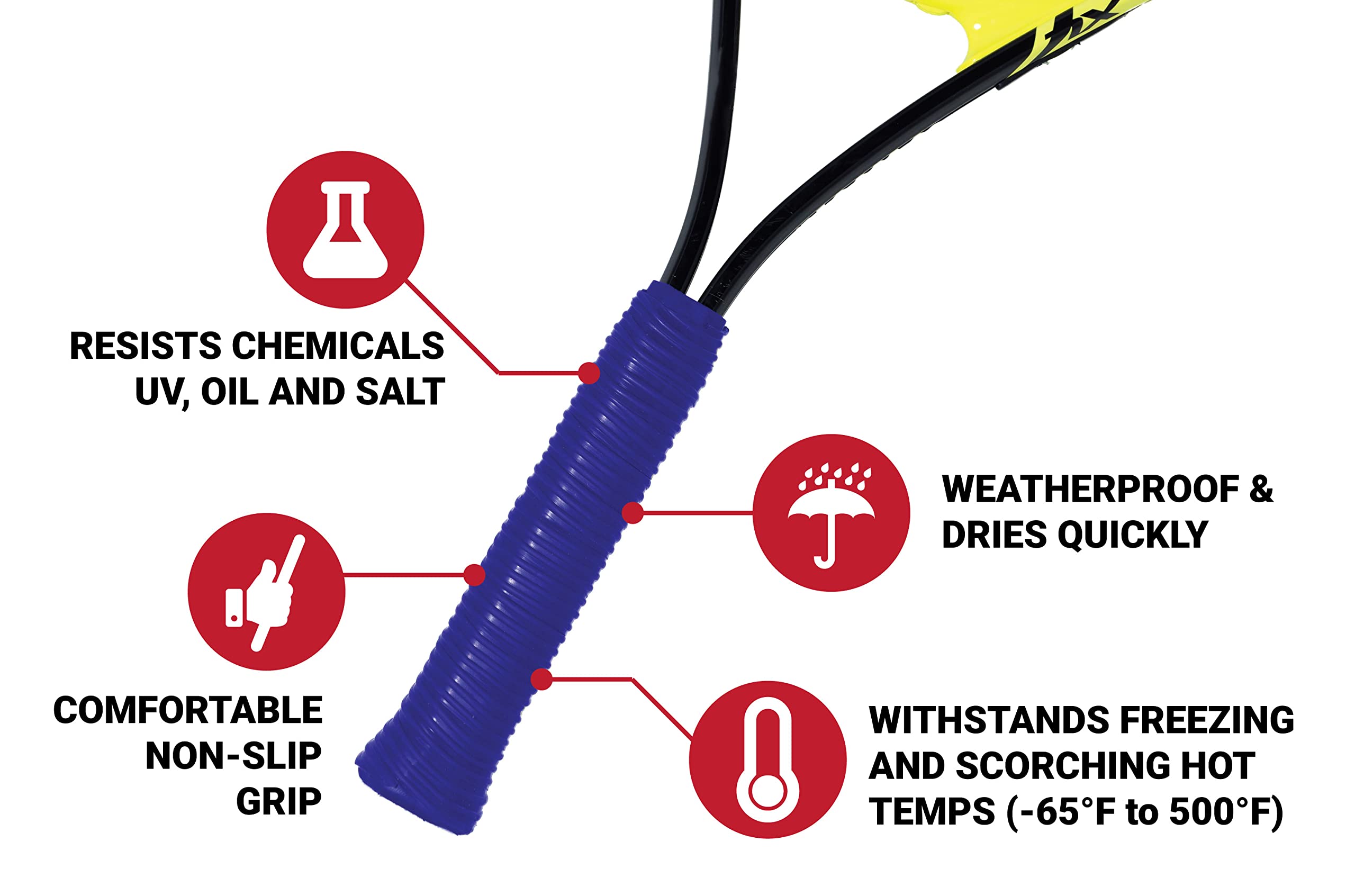 Non-Slip Silicone Rubber Grip Wrap for Tool Handles, Fitness Equipment & Sports Gear - 1.7mm Thick, Anti-Sweat Handle Cover for Hammers, Rackets, Dumbbells & More - Perfect for DIY, Workouts & Outdoor Activities