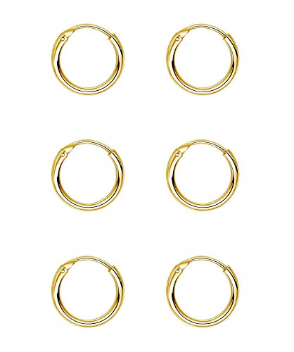 3 Pairs(10mm*3)-Gold