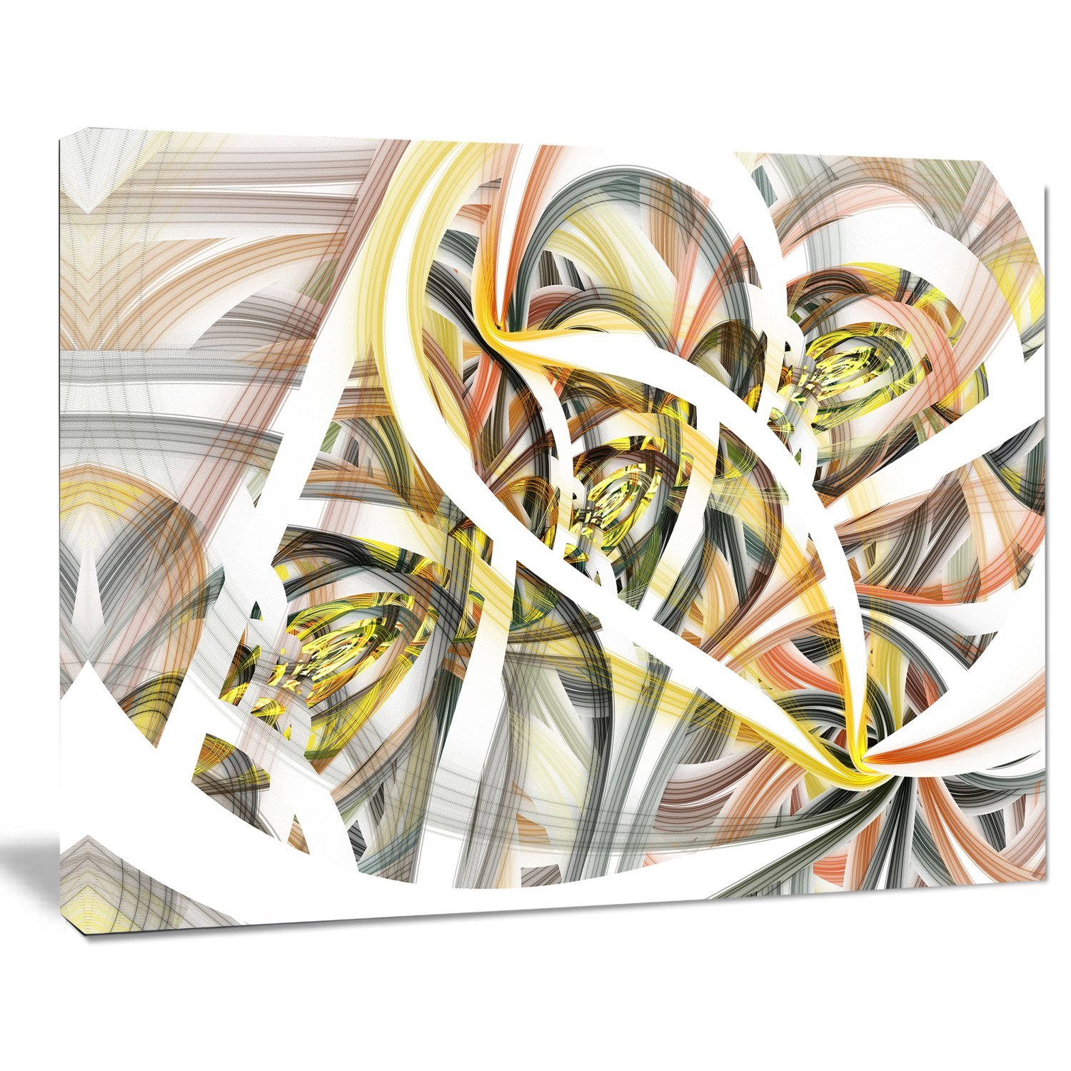 Symmetrical Spiral Fractal Flowers Contemporary Canvas Wall Art Print - Modern Home Decor for Living Room, Bedroom & Office