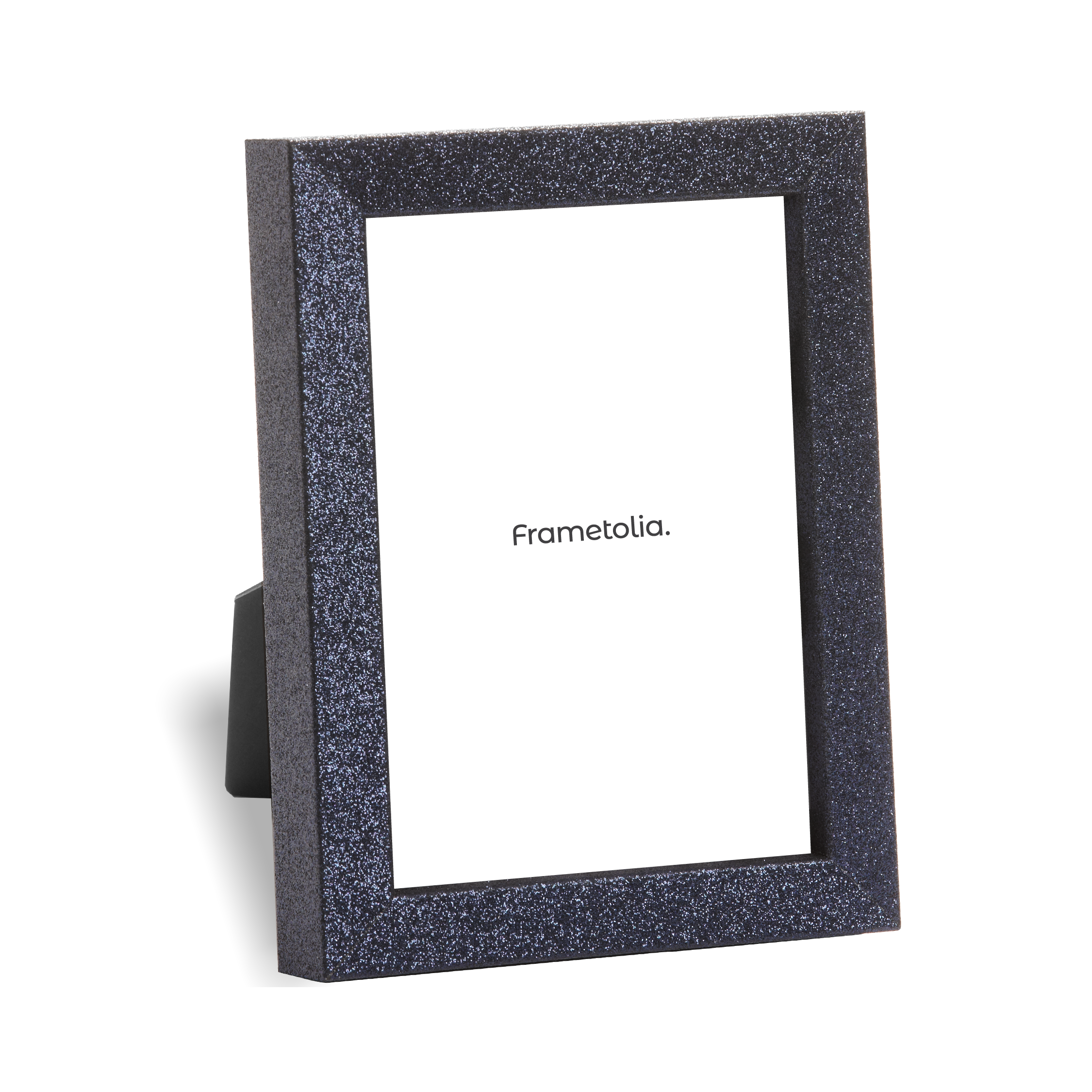 Cobalt Glitter Tabletop Photo Frame - Elegant Display for Wedding, Birthday, and Home Decor