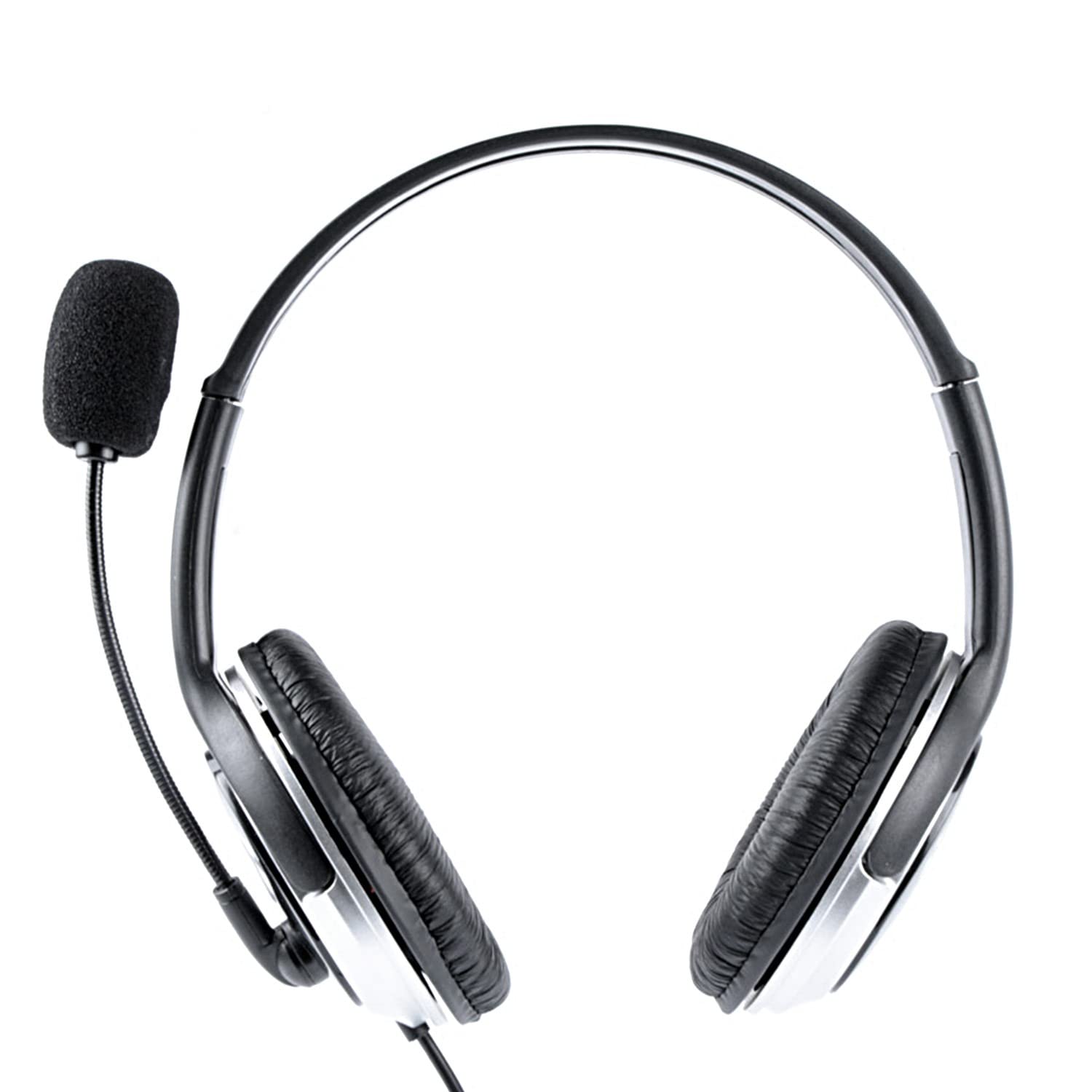 Dynamode USB Wired Headset with Microphone - Noise Cancelling Adjustable Computer Headphones for Gaming, Office, Work - 1.7m Cable for PC, Laptop, Chat, Calls & Streaming (Black) - Perfect for Remote Work, Online Classes & Conference Calls