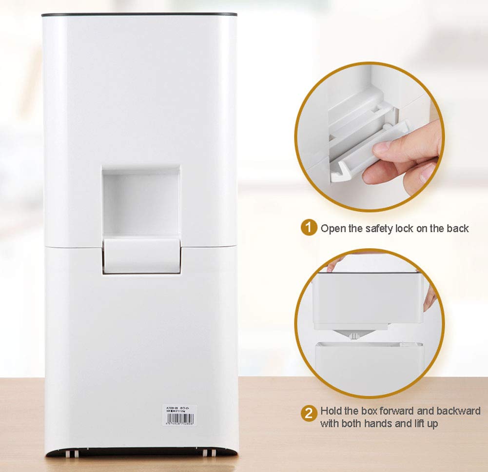 Premium Rice Dispenser - 12kg Plastic Storage Container with Airtight Seal to Keep Rice Dry, Fresh & Insect-Free - Ideal for Kitchen Pantry Organization & Bulk Food Storage (Red/White)