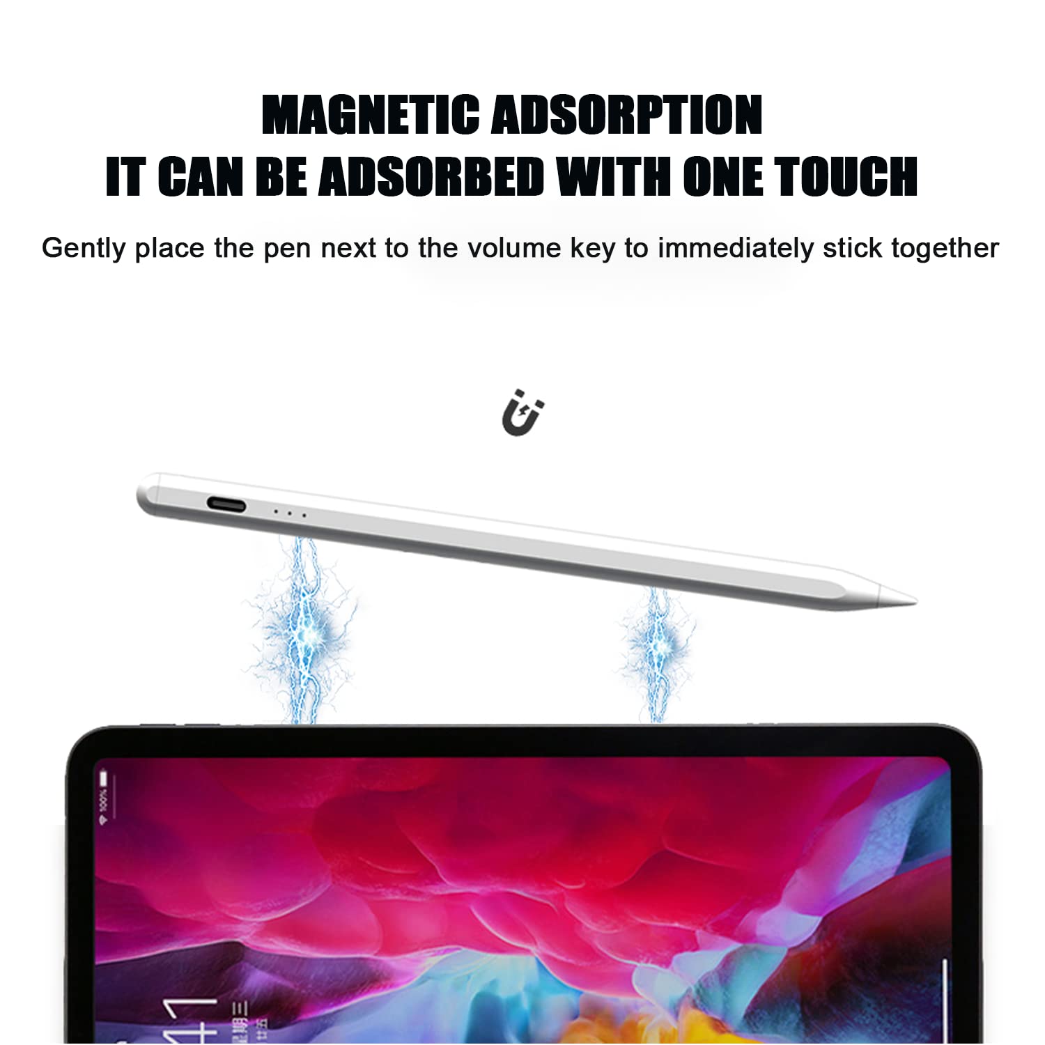 Premium Stylus Pen for iPad (2018-2021 Models: iPad/iPad Mini/iPad Pro/iPad Air) - Palm Rejection, Smart Tilt, Magnetic Attachment - Ultra Precise & Sensitive for Writing, Drawing, Note Taking - Perfect for Digital Artists, Students & Professionals - White