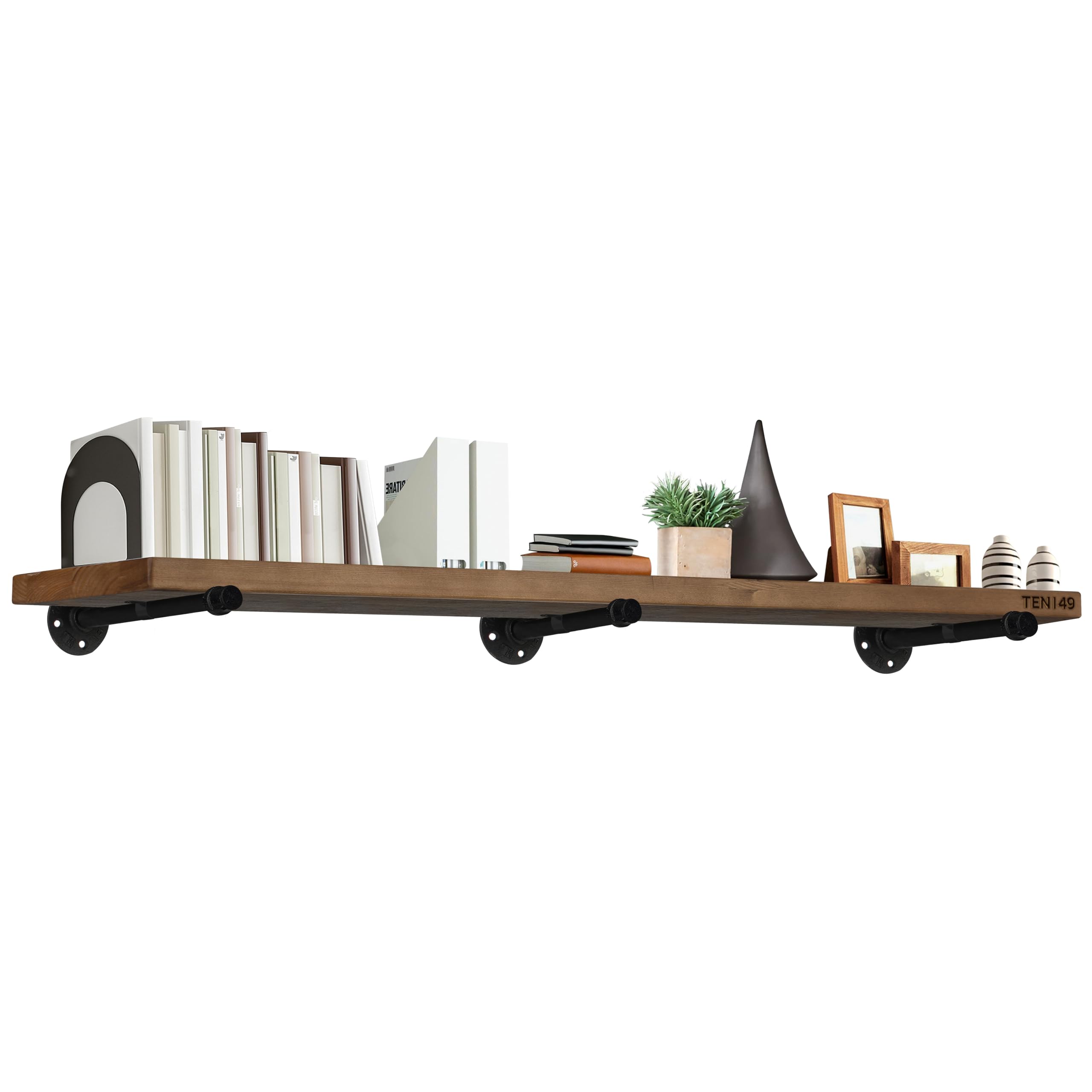 Industrial Rustic Wood Wall Shelf - 60