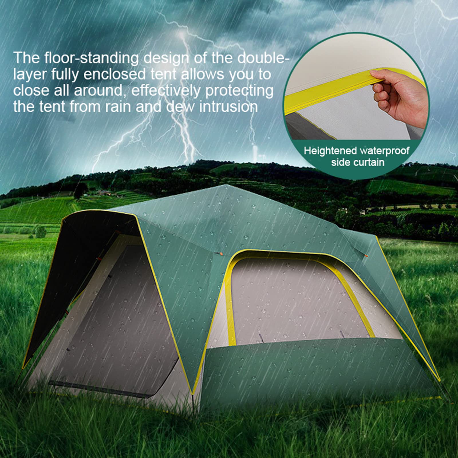 **3-4 Person Ultralight Waterproof Camping Tent - Easy Setup for Backpacking, Hiking & Outdoor Adventures | Perfect for Family Camping & Music Festivals**