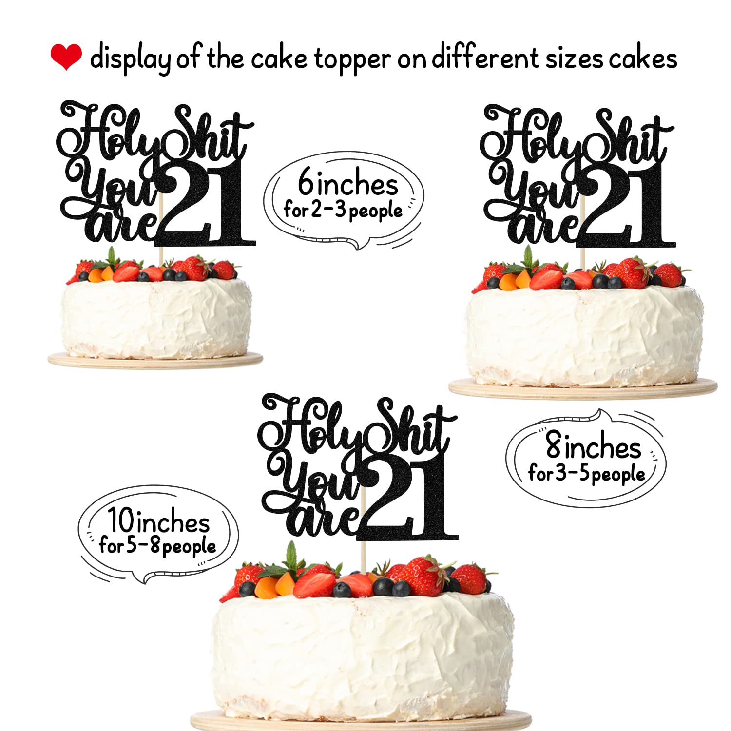 21st Birthday Cake Topper - Black Glitter Fake ID Themed Decor | Funny Bye Bye/Rip Fake ID Cake Decoration for Him & Her | Perfect for 21st Birthday Parties & Milestone Celebrations