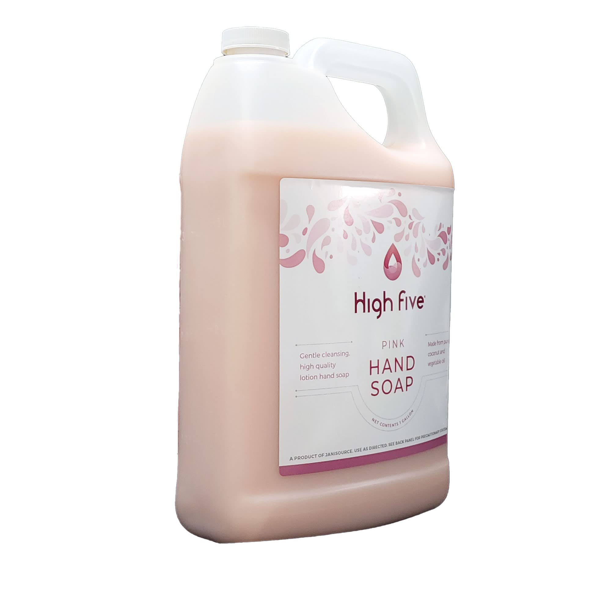HighFive Pink Lotion Hand Soap - 1 Gallon Bulk Refill, Moisturizing & Antibacterial for Soft Skin | Ideal for Restaurants, Schools, and Home Use